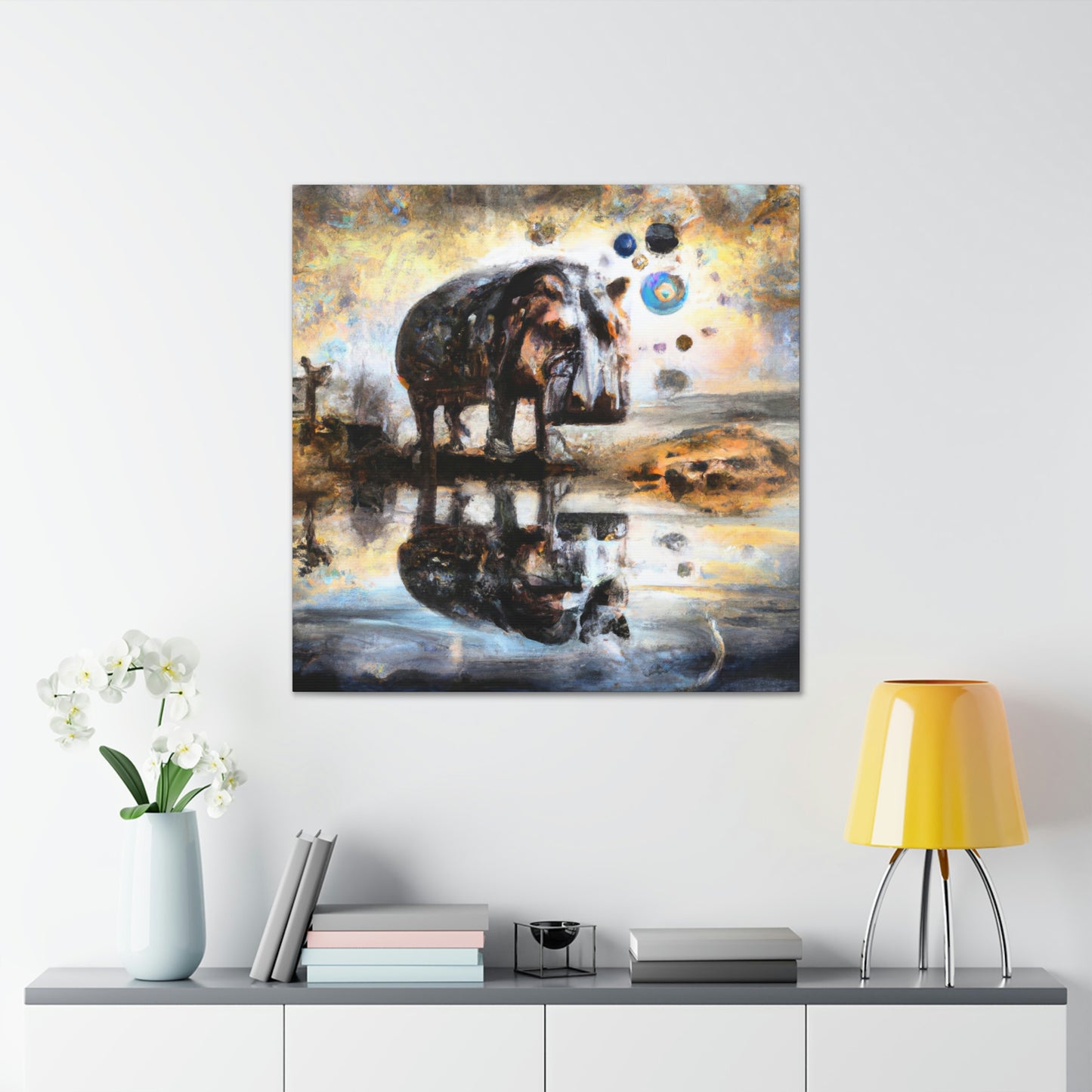 "Hippo in a Baroque" - Canvas