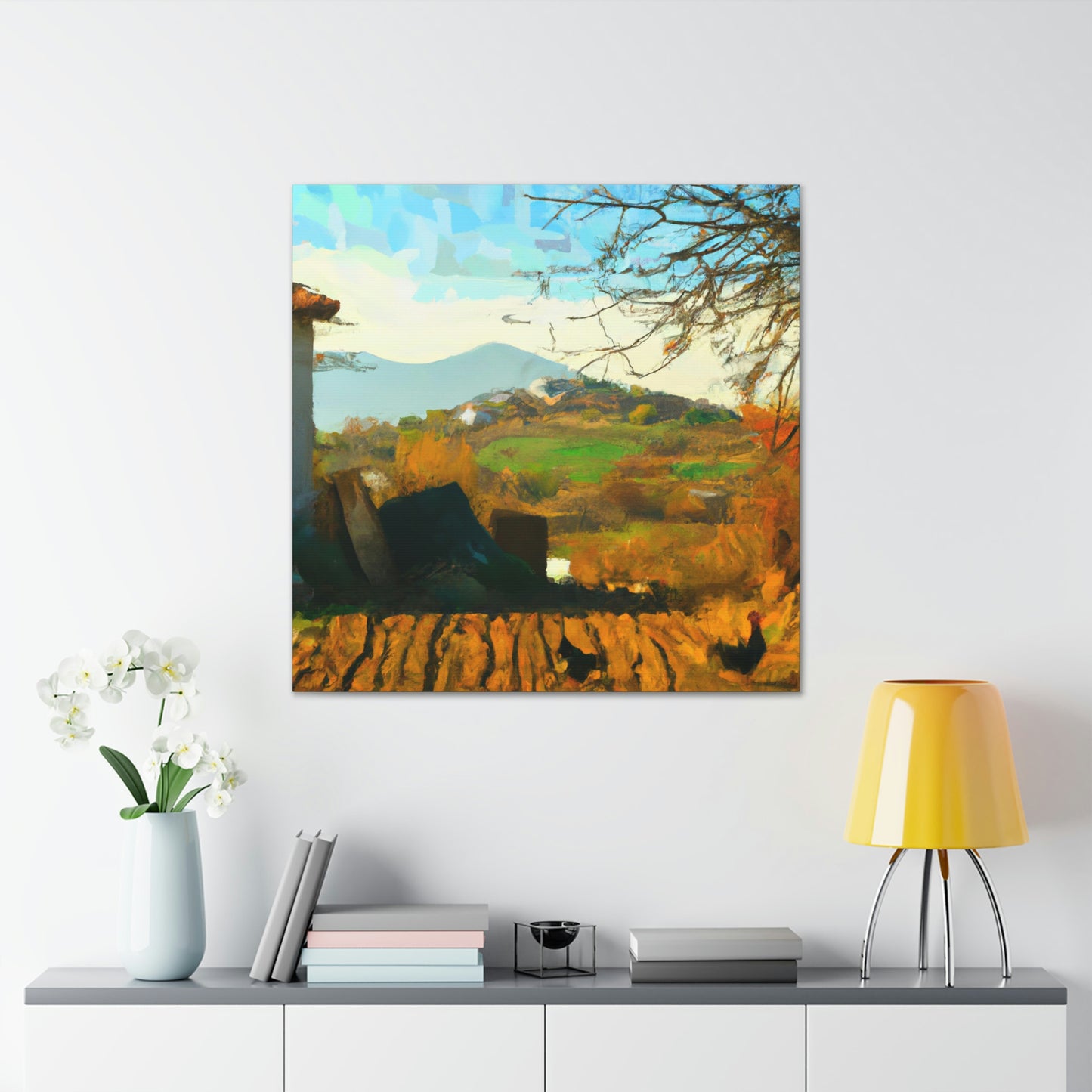 "The Serene Riverside Reflection" - Canvas