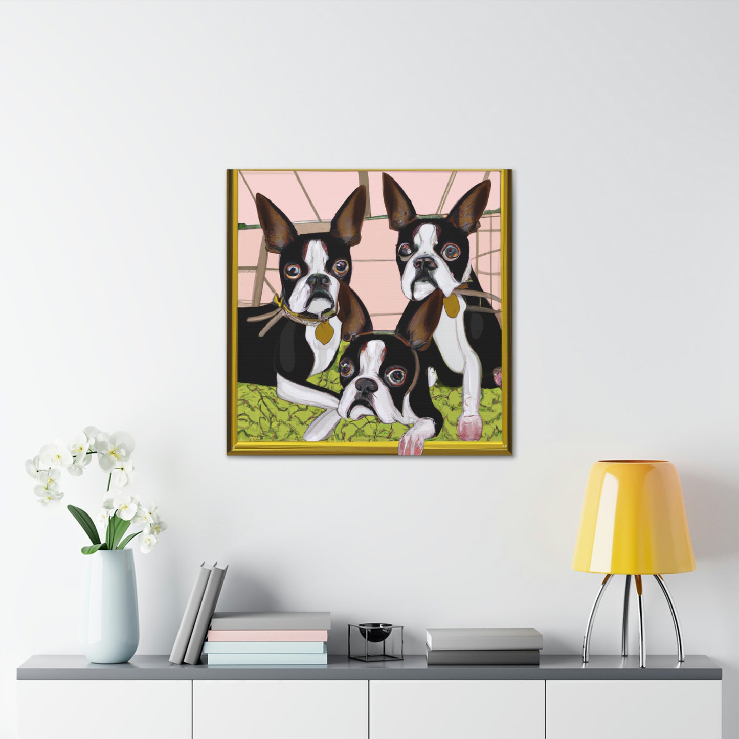 "Boston Terrier Reflection Shine" - Canvas