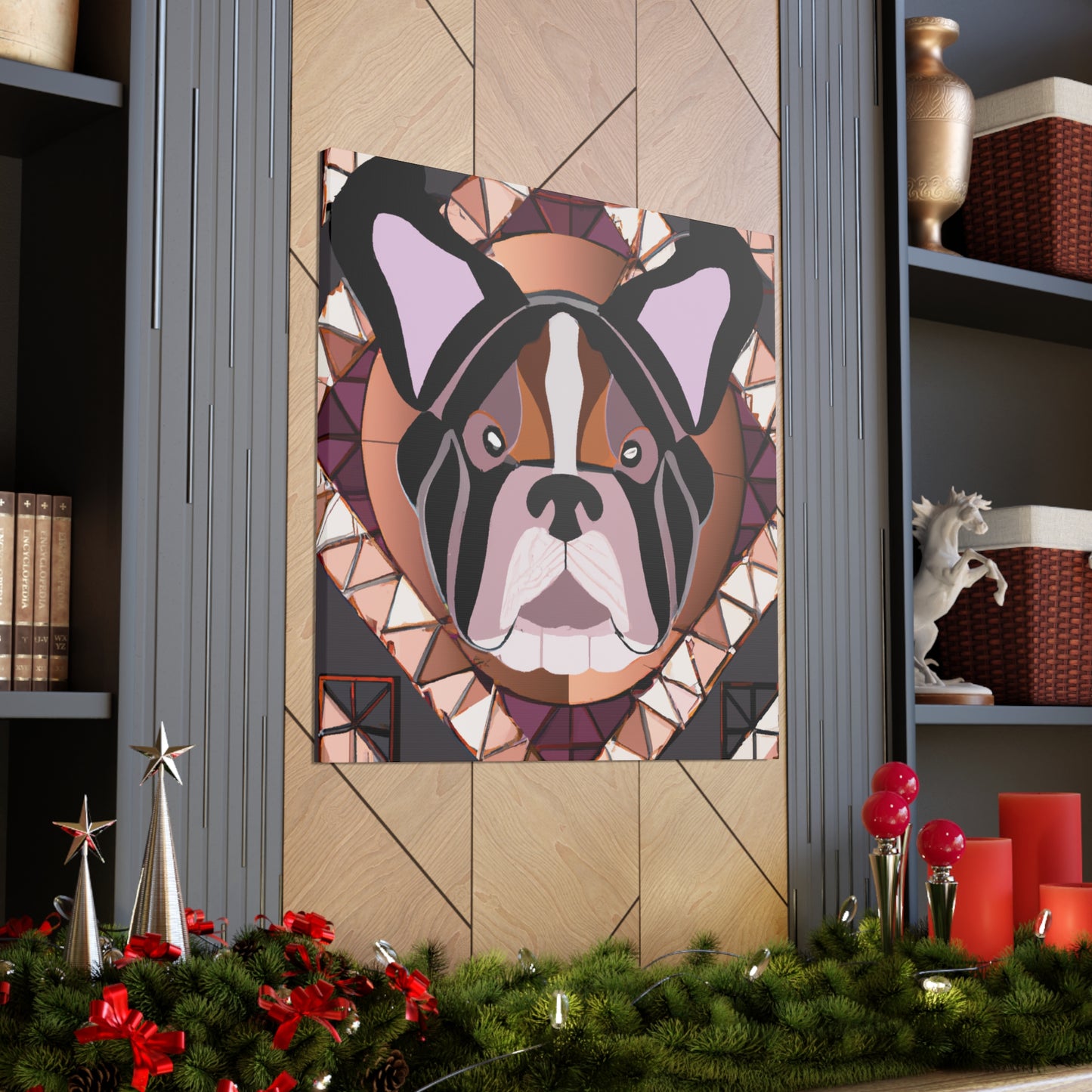 "Bulldog in Art Deco" - Canvas