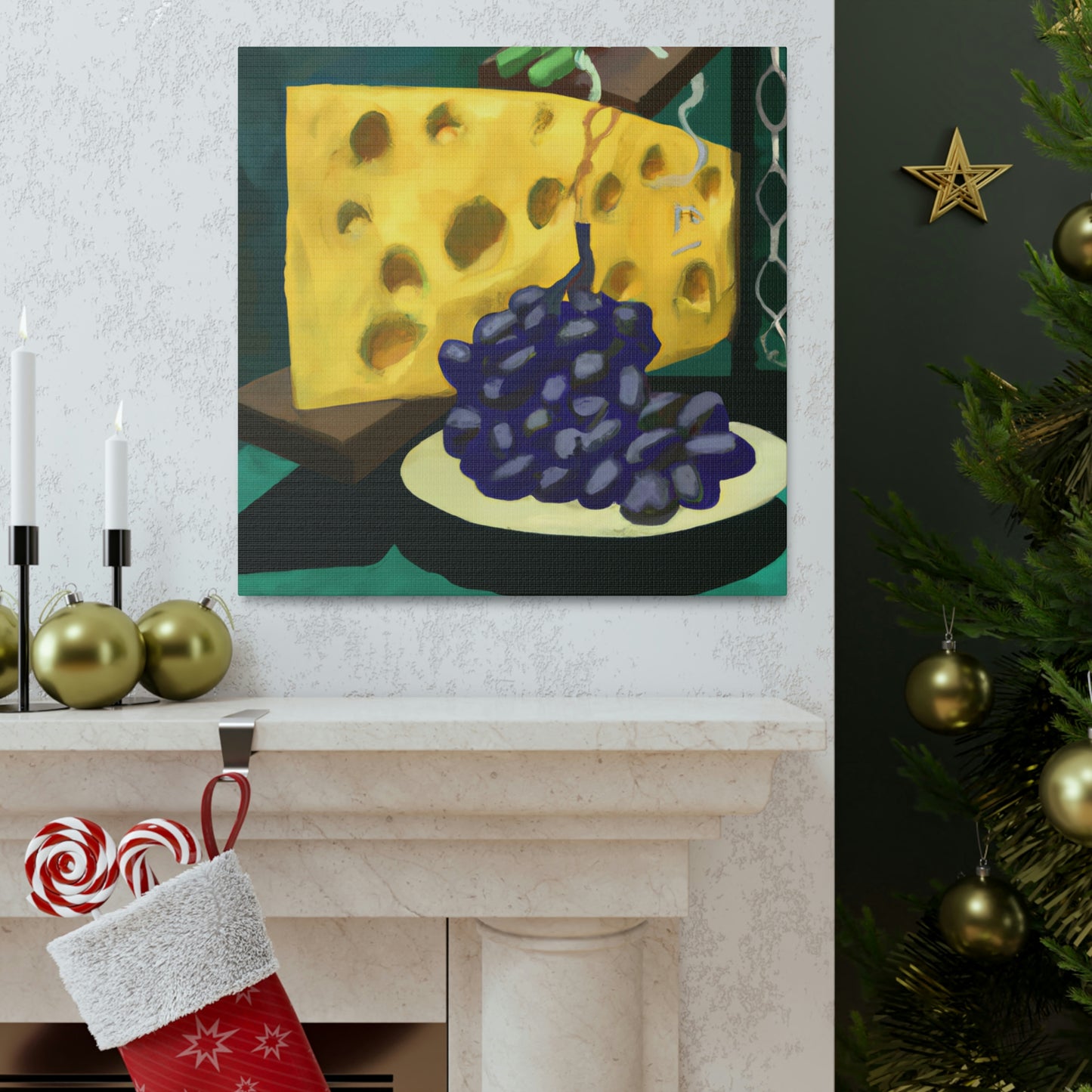 Cheese and Grapes Pop - Canvas