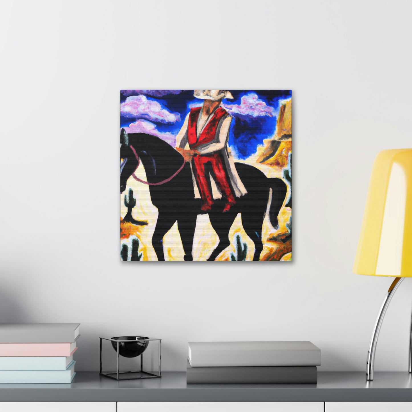 Wandering Cowboy Sunset - Canvas