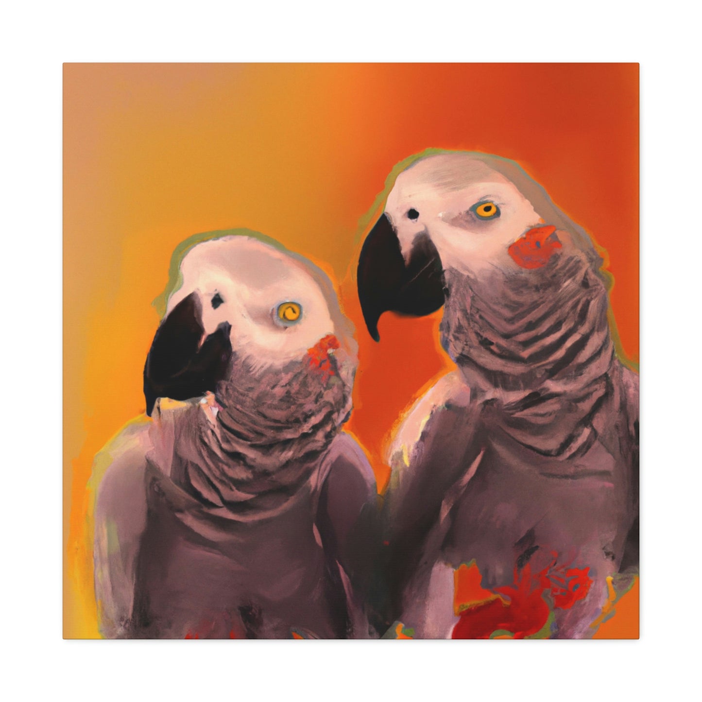 "African Greys Abound" - Canvas