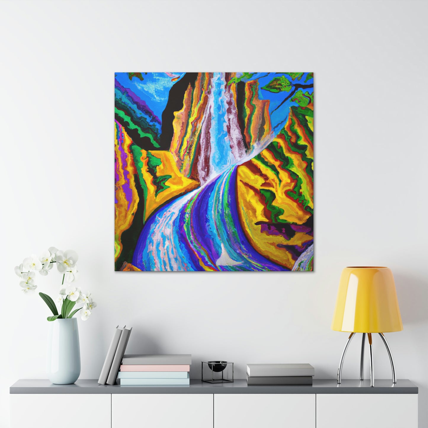 Waterfall in Expressionism - Canvas