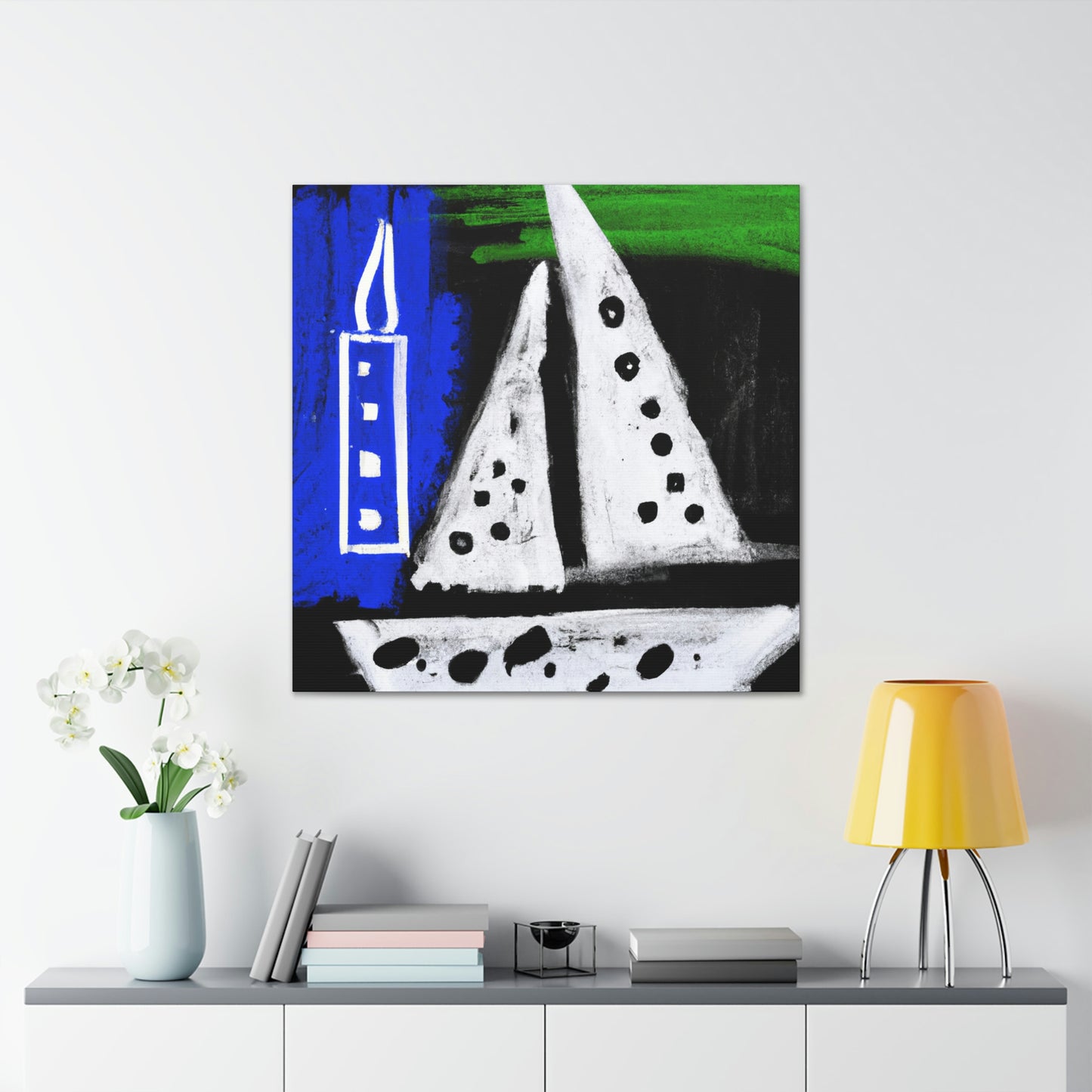 Yacht in Stillness. - Canvas