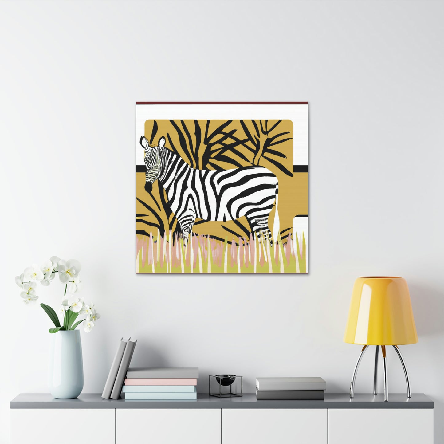 "Gilded Zebra Splendor" - Canvas