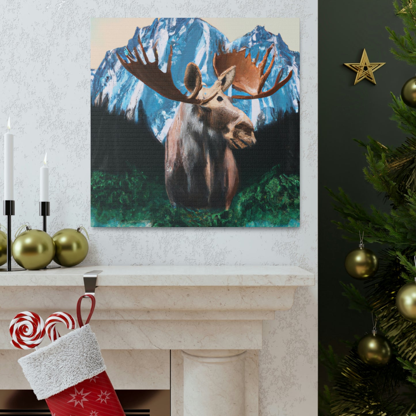 Moose in Baroque Splendor - Canvas