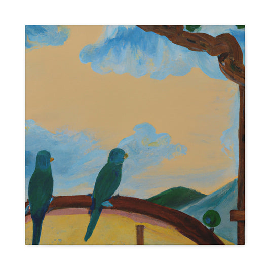 Parakeets in Paradise. - Canvas