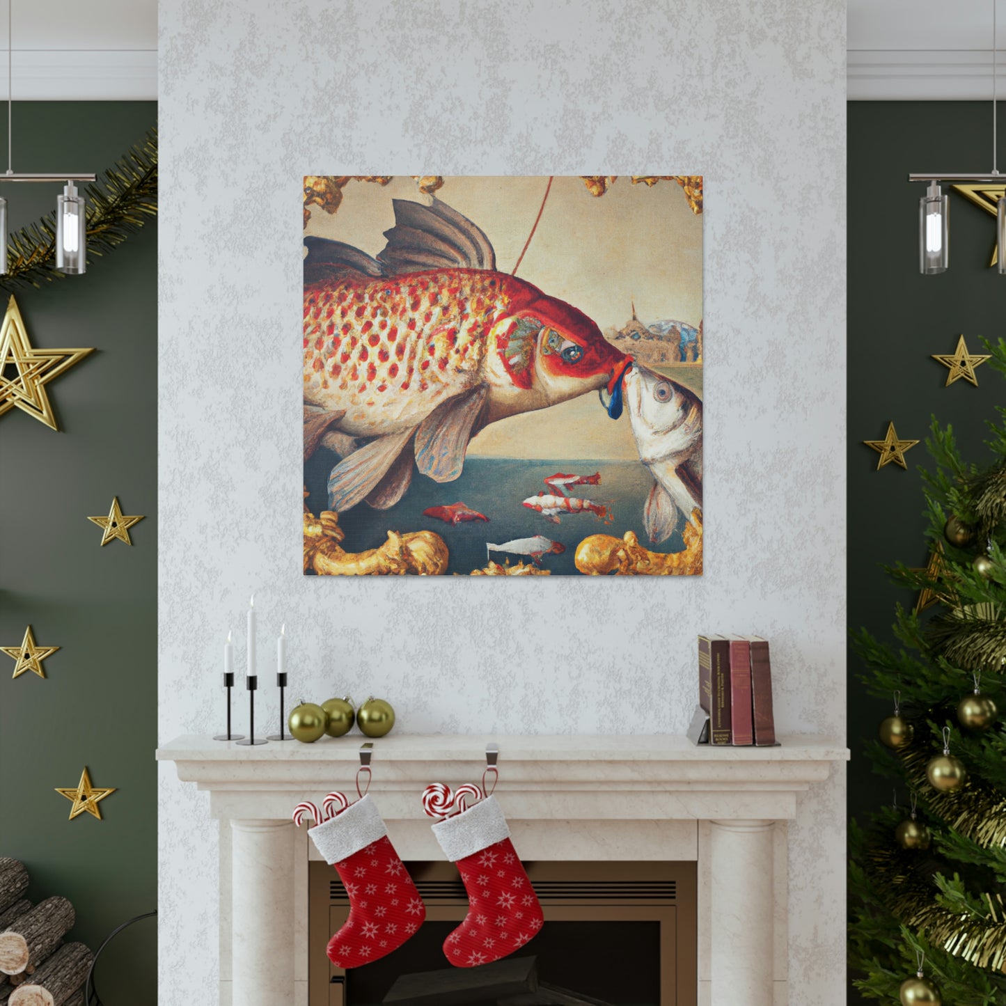 School of Fish Swimming - Canvas