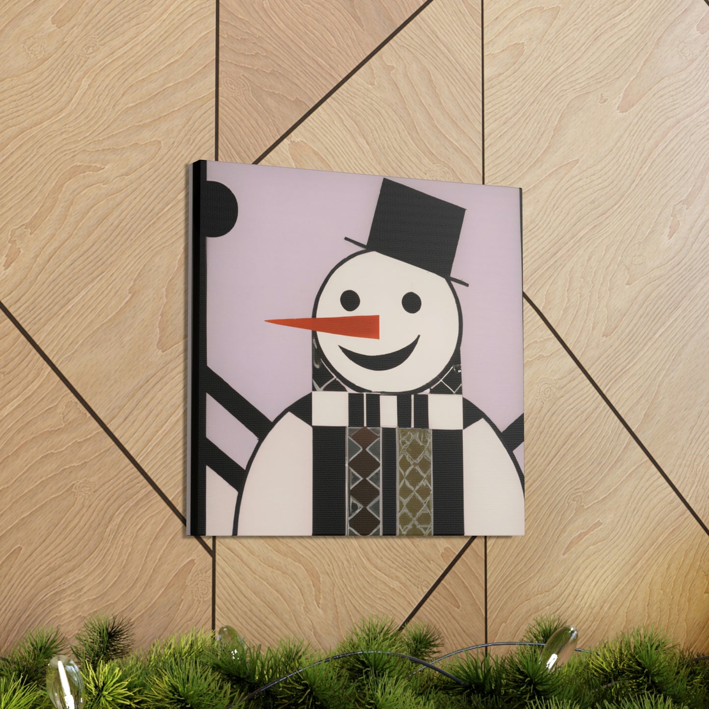 "Frosty Art Deco Snowman" - Canvas