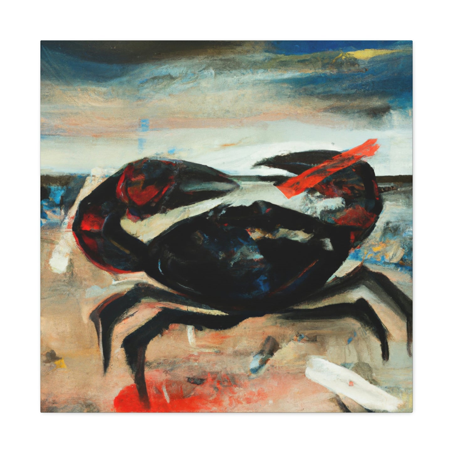 Crab on Abstract Canvas - Canvas