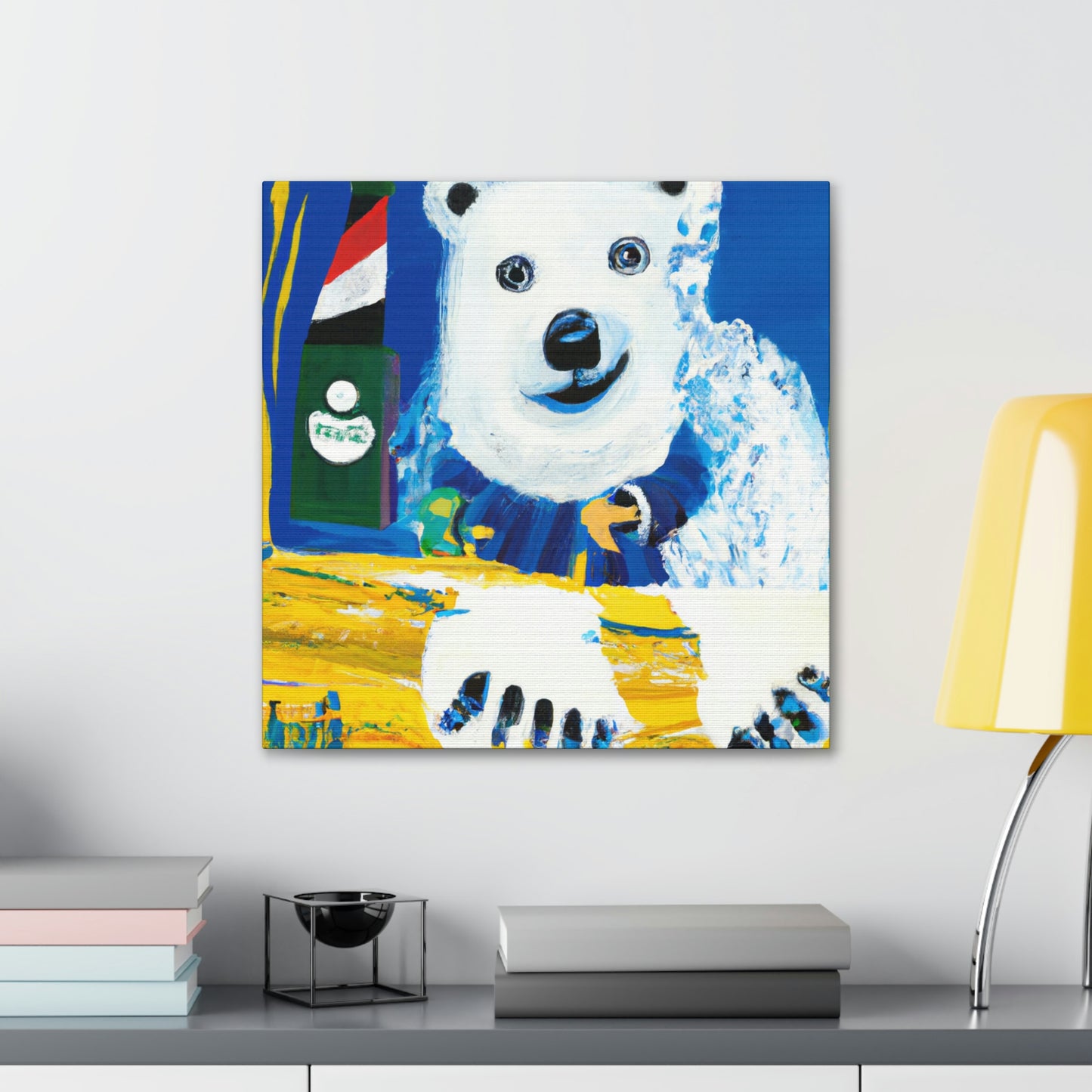 Polar Bear Reflection. - Canvas