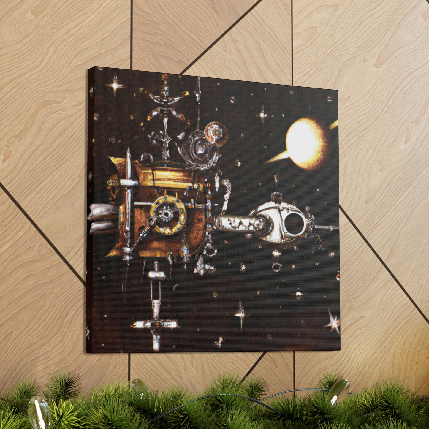 Satellite in Steampunk Times - Canvas