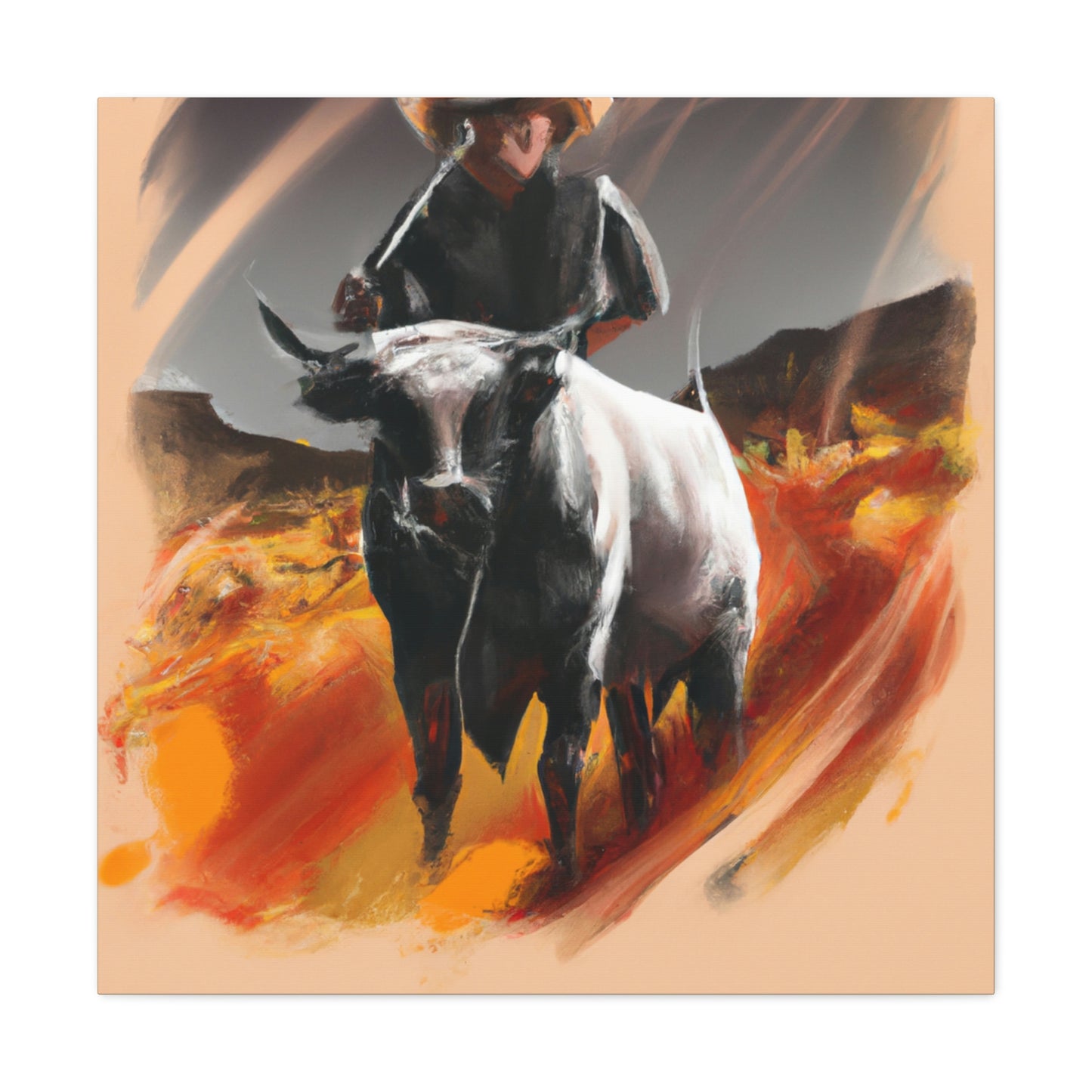 Cattle Branding Landscape - Canvas