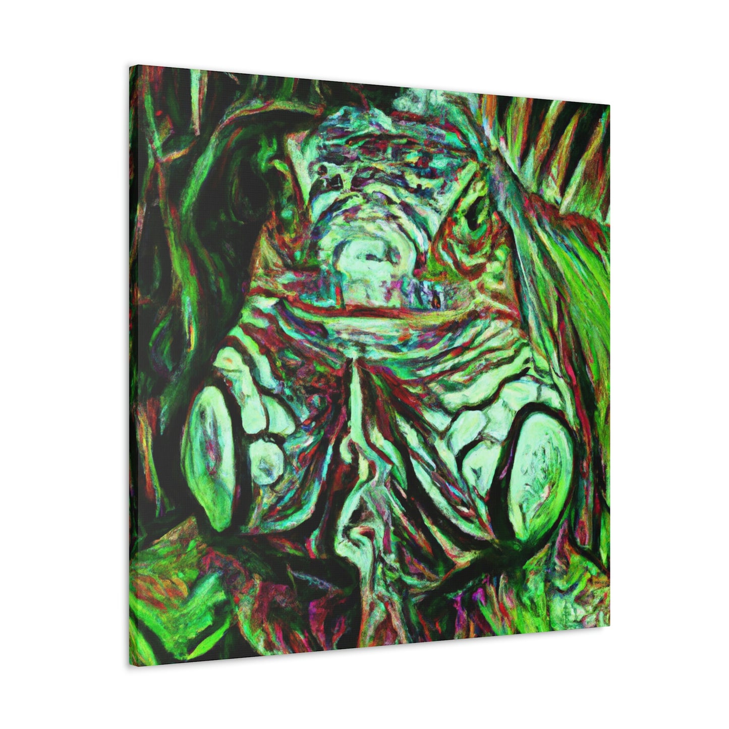 "Green Iguana Expressionism" - Canvas