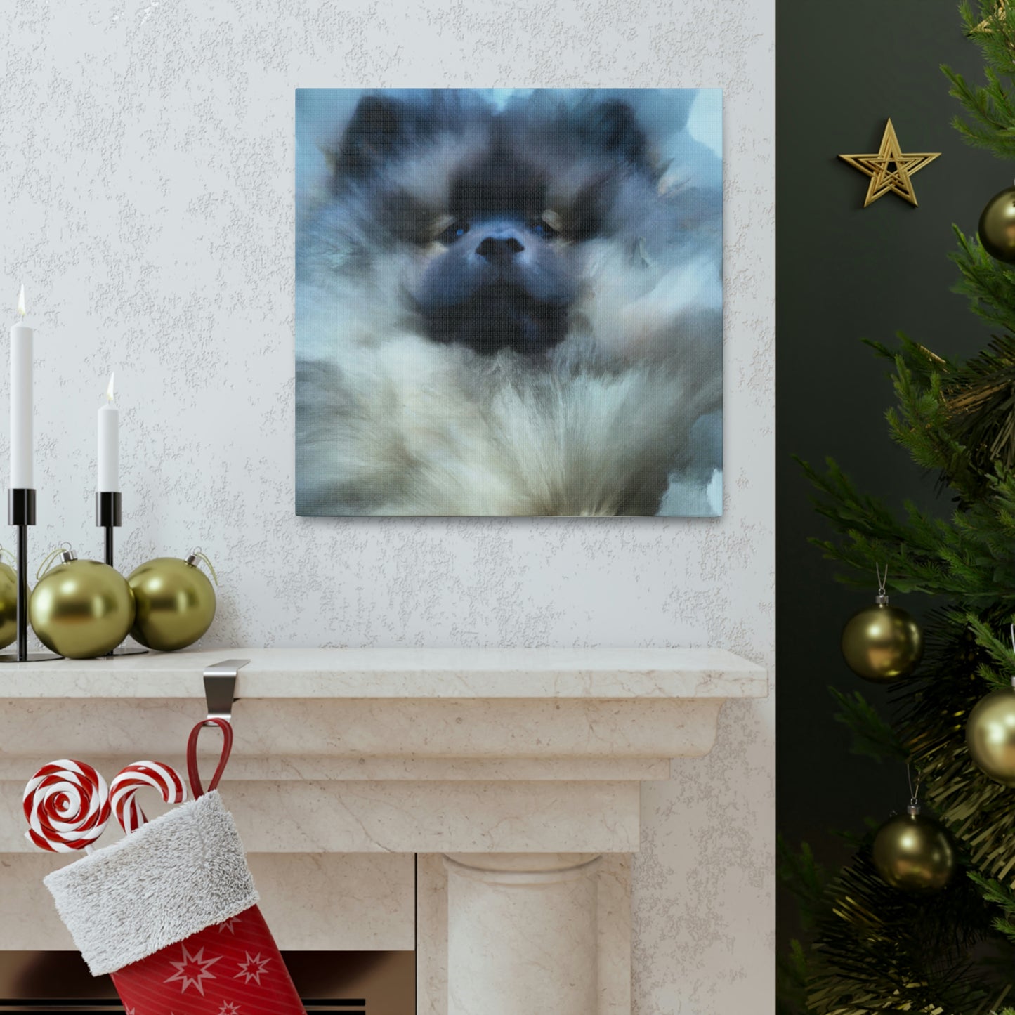 Keeshond in Abstract - Canvas