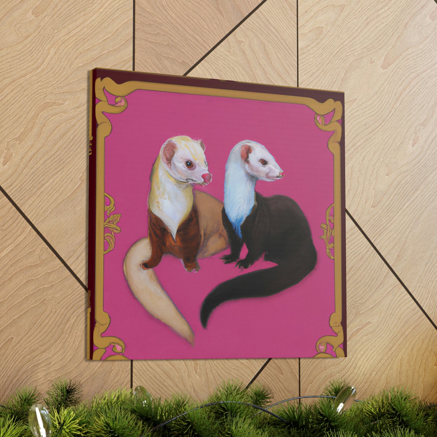 Ferrets in Art Deco - Canvas