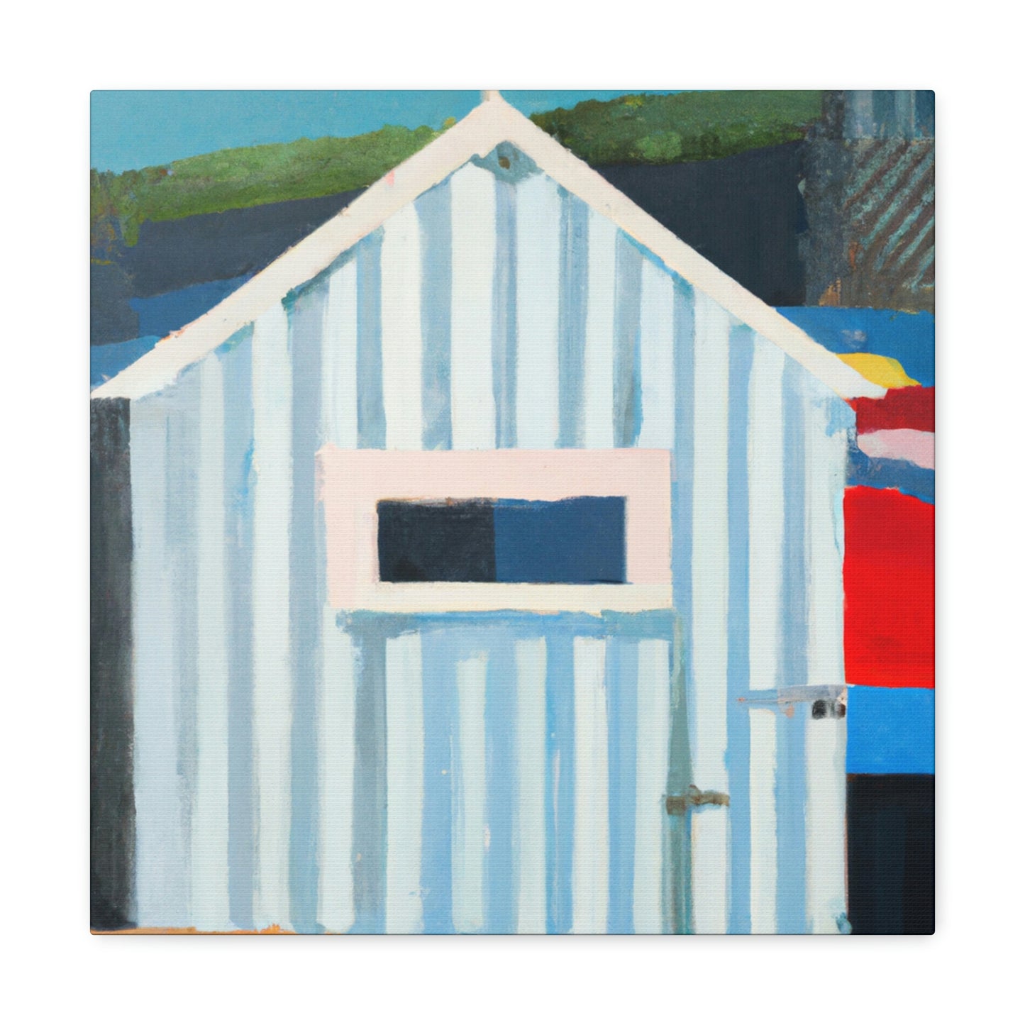 "Beach Hut Majesty 1940s" - Canvas