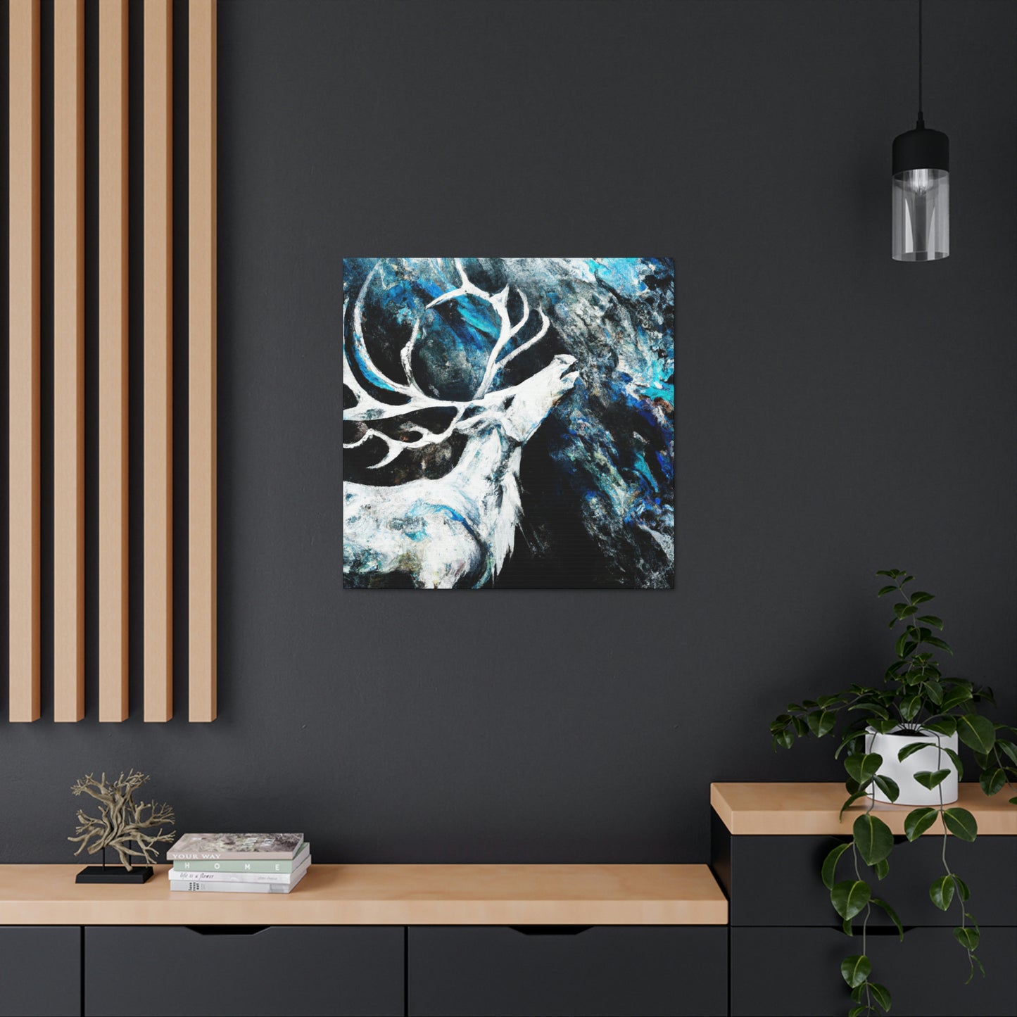 "Reindeer Abstract Expression" - Canvas