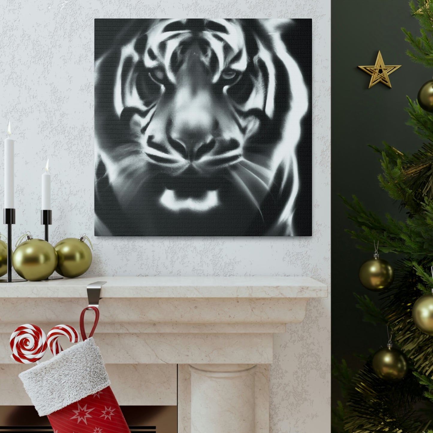 "Majestic Bengal Tiger Scene" - Canvas