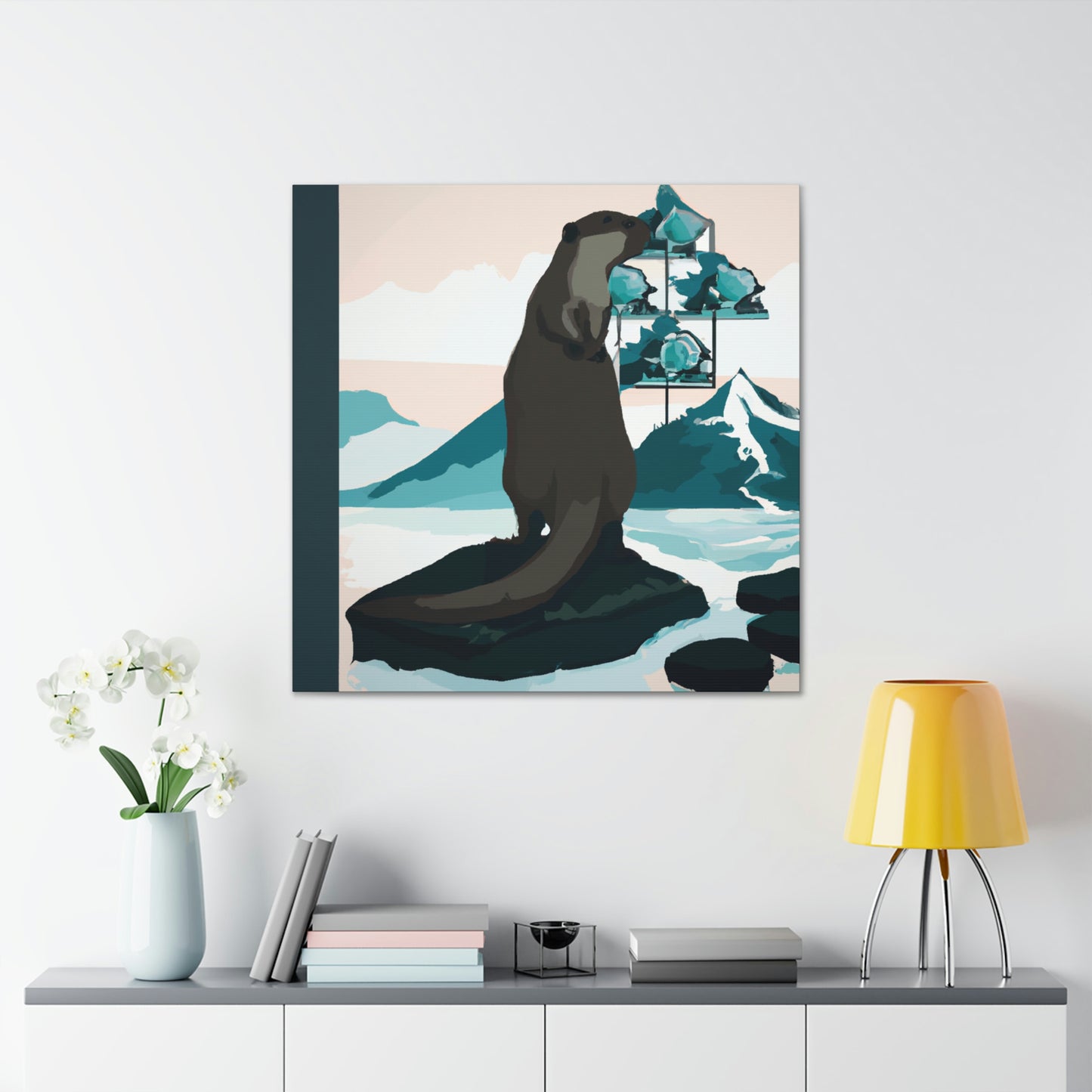 "Otter in Art Deco". - Canvas