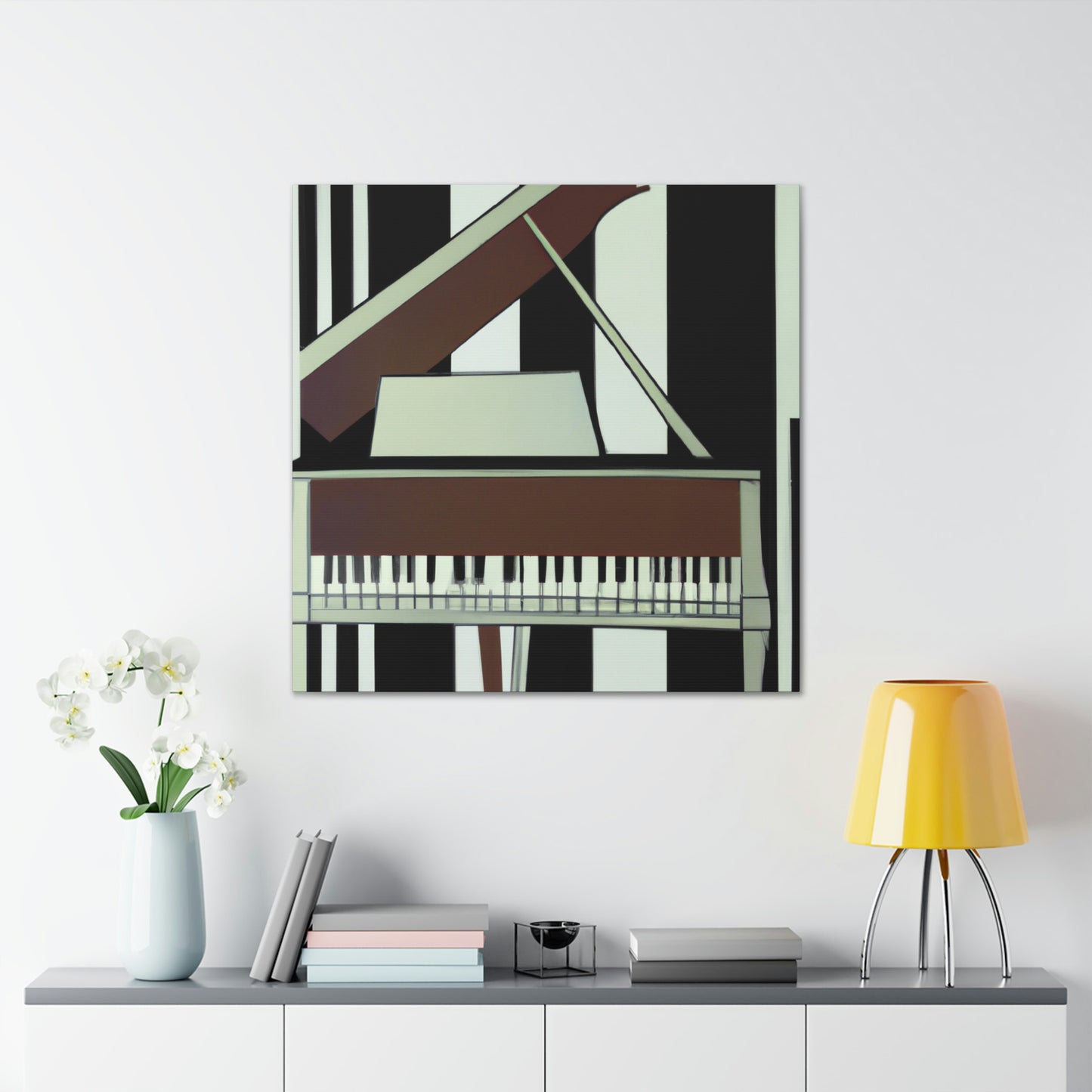 "Piano's Artful Cadence" - Canvas