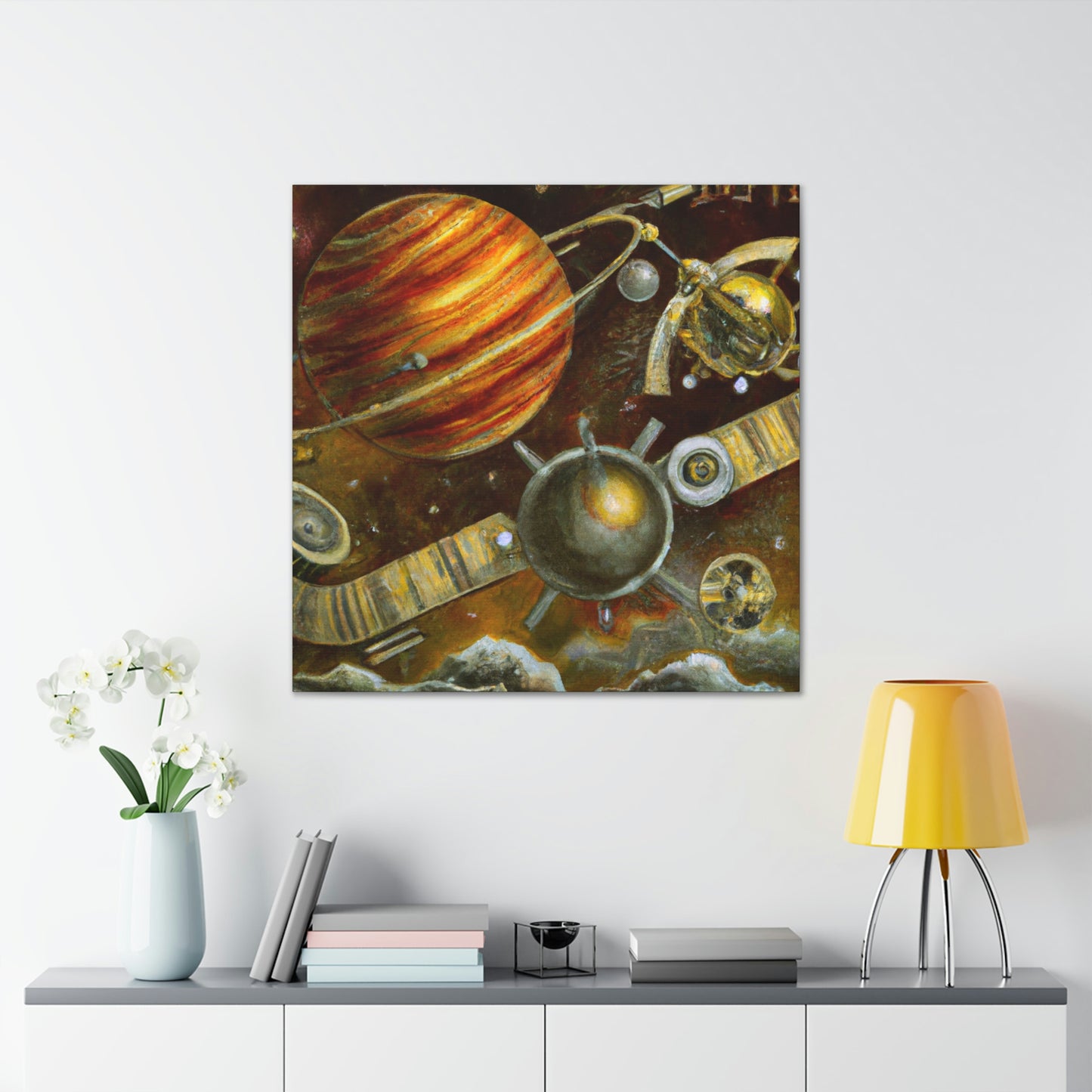 "Jupiter in Steampunk Hues" - Canvas