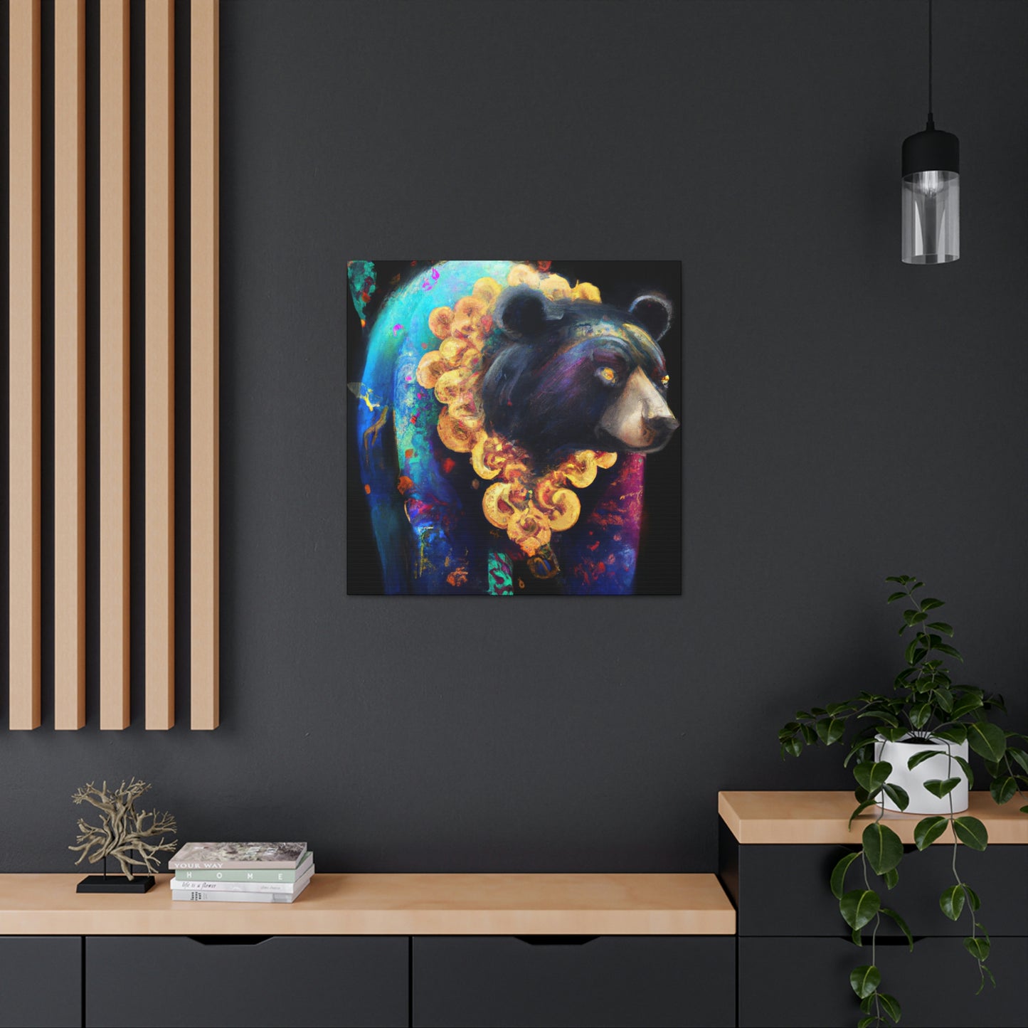 Asiatic Black Bear Gleaming - Canvas