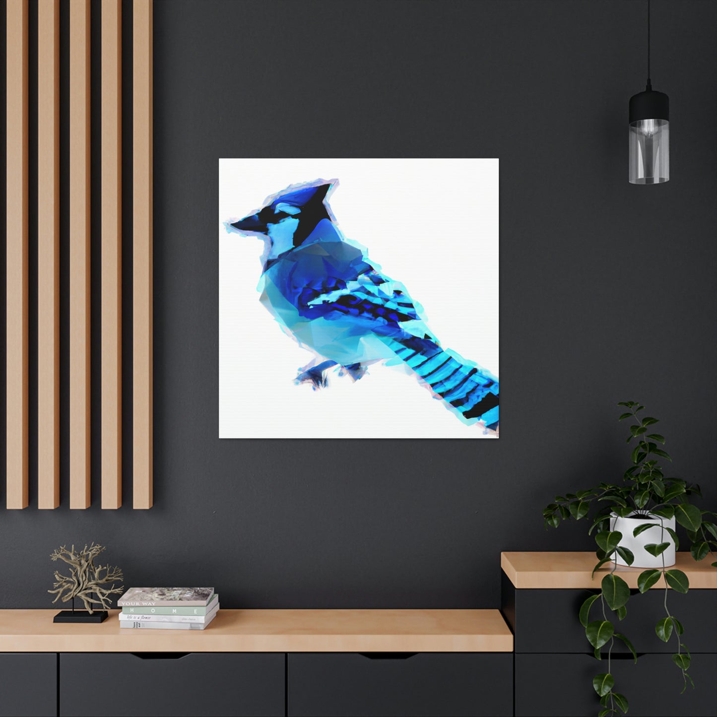 "Blue Jay Reflection Art" - Canvas