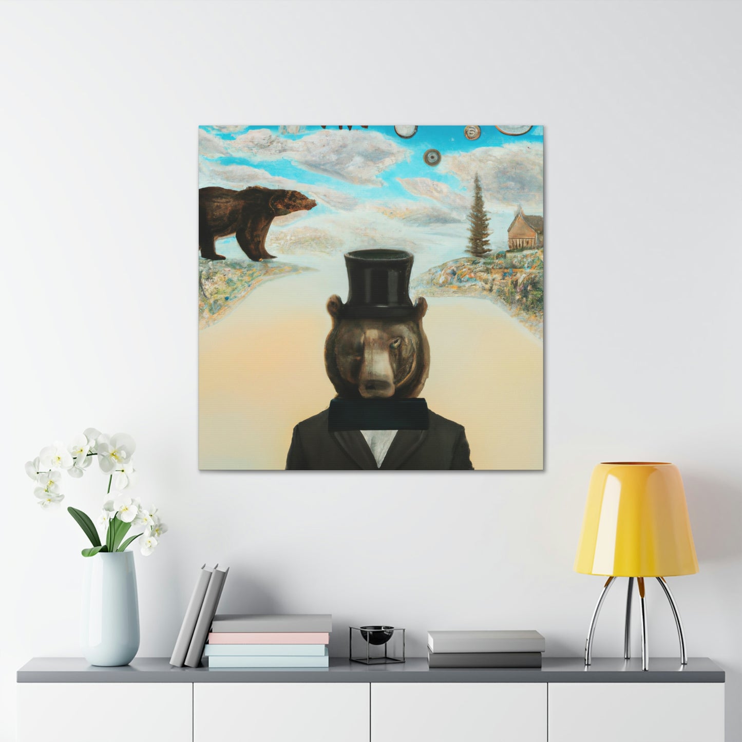 Steam Black Bear Portrait - Canvas