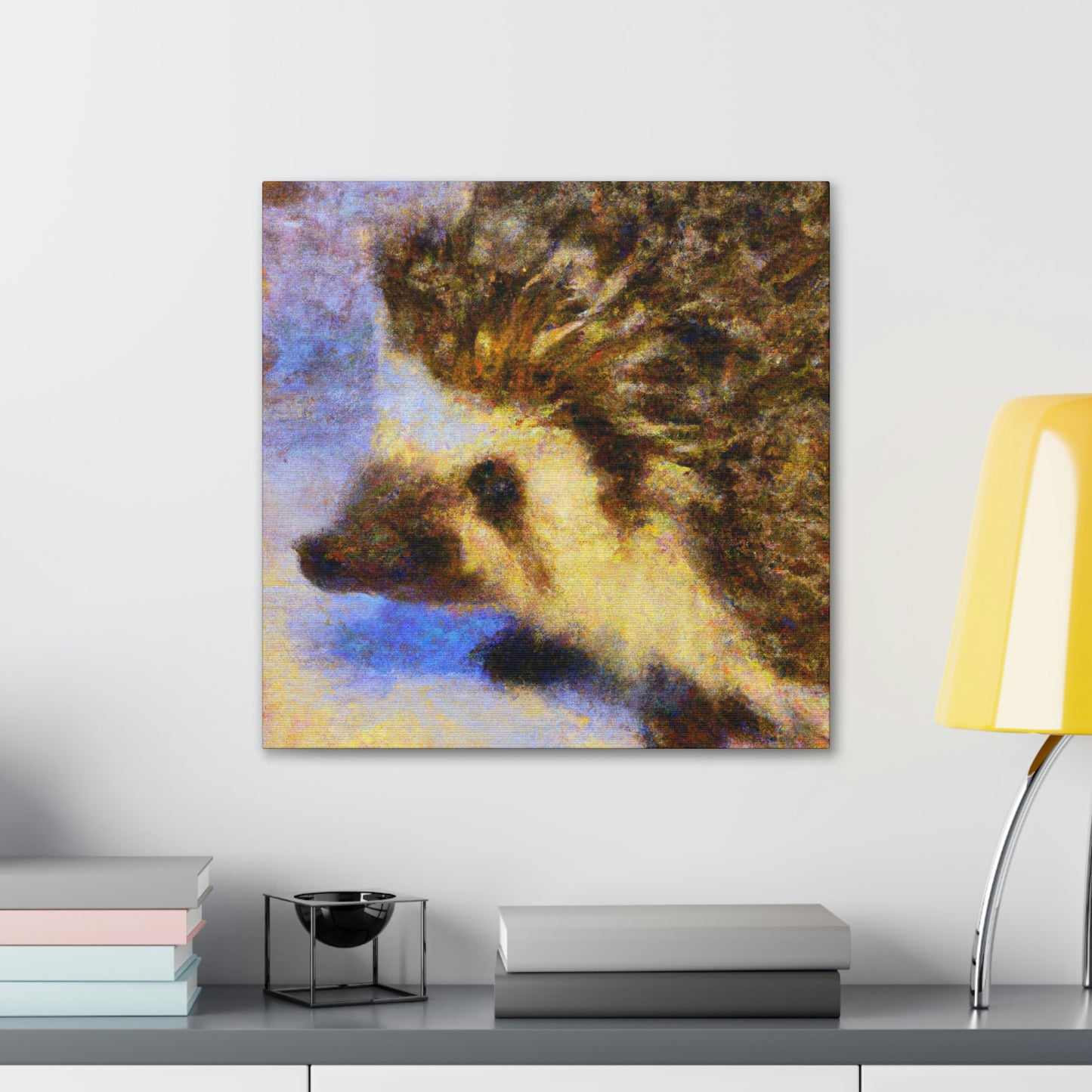 "Hedgehog among Flowers." - Canvas