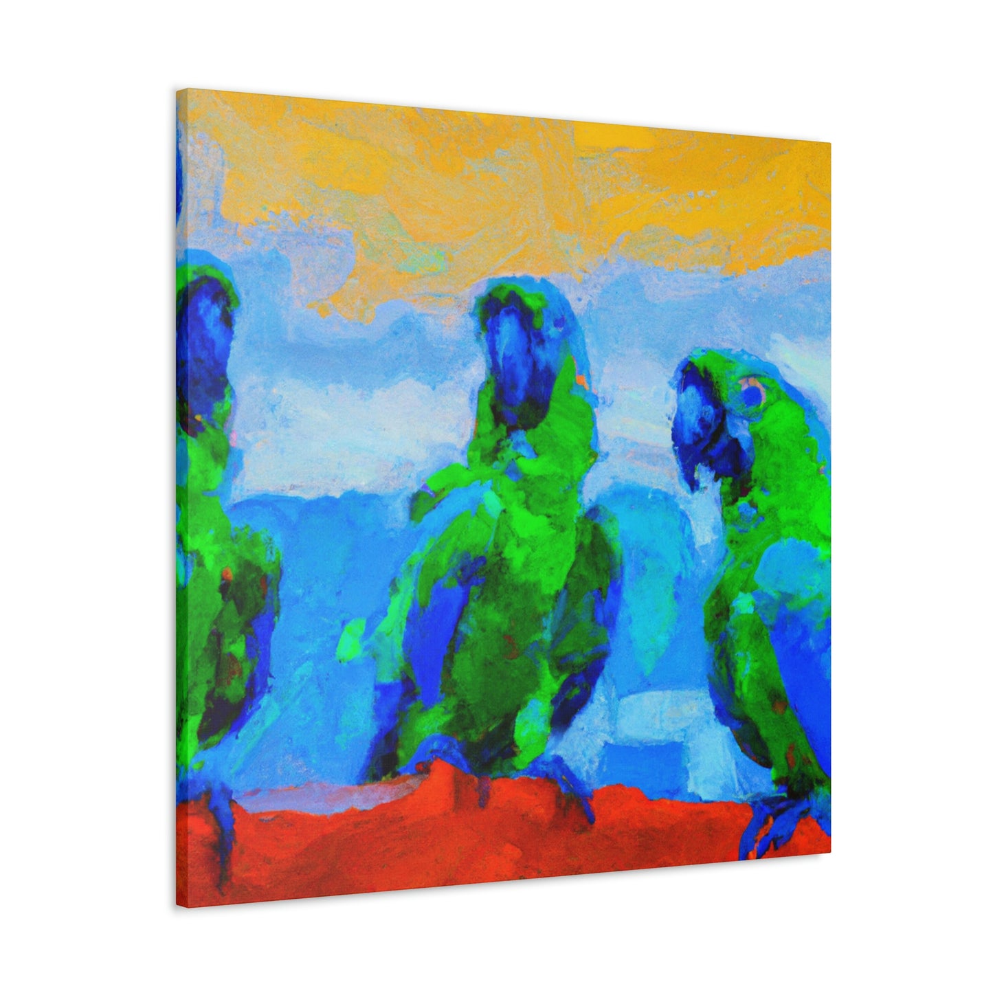 "Parrots Tinged with Passion" - Canvas