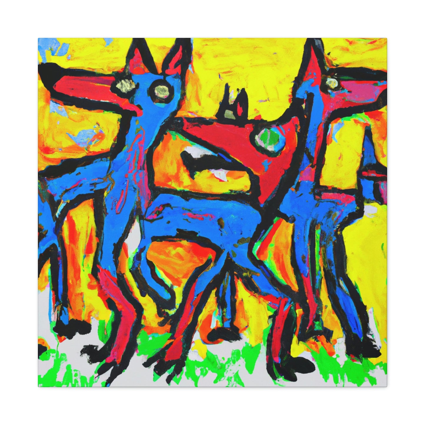 Coyotes in Expressionism - Canvas