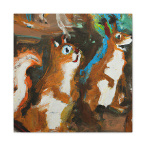 "Squirrels on Abstract" - Canvas