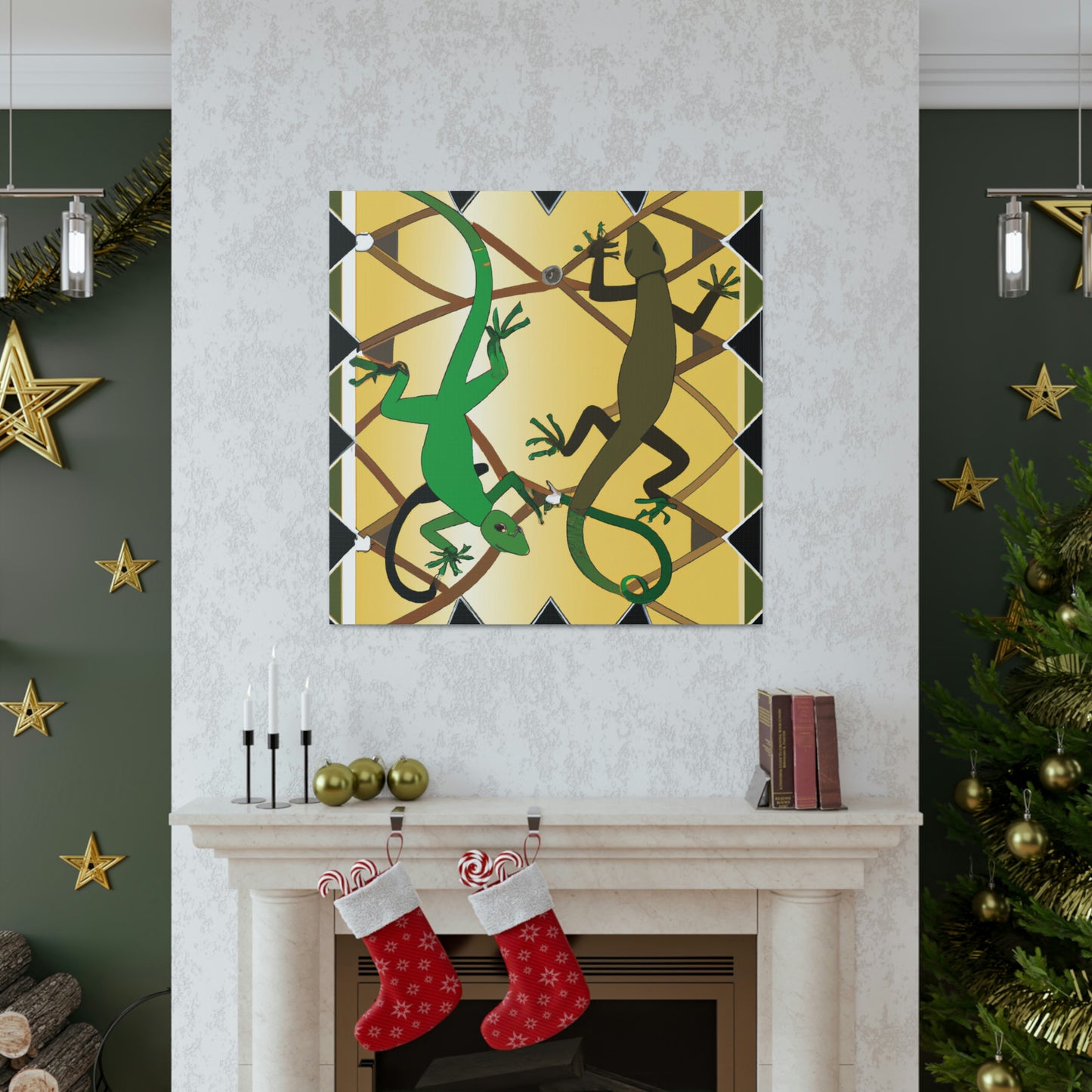 Lizards in Deco Style - Canvas