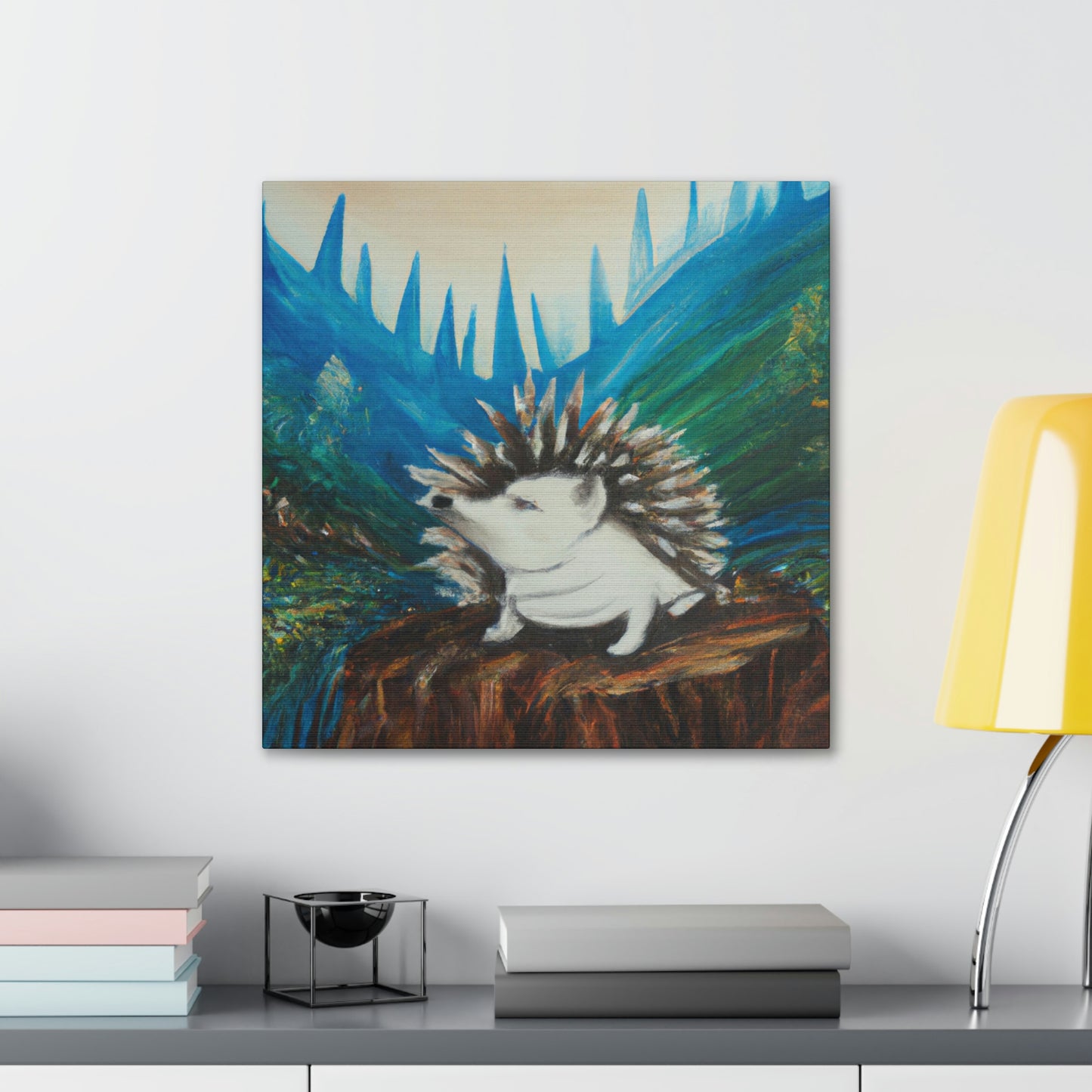 "Hedgehog in Deco Style" - Canvas