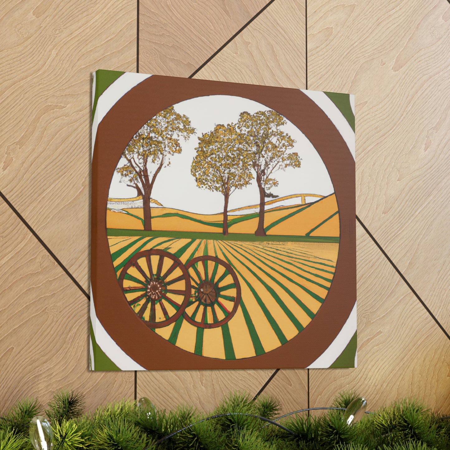 "Wagon Wheel: Deco Shine" - Canvas