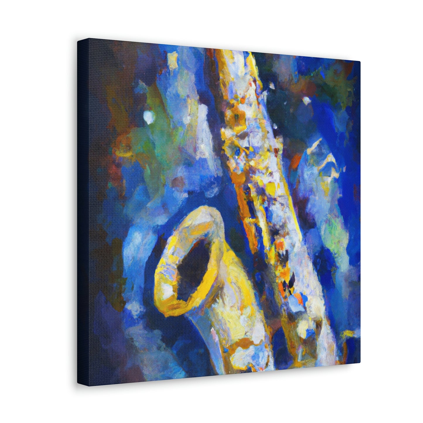 "Sax on Blue Canvas" - Canvas