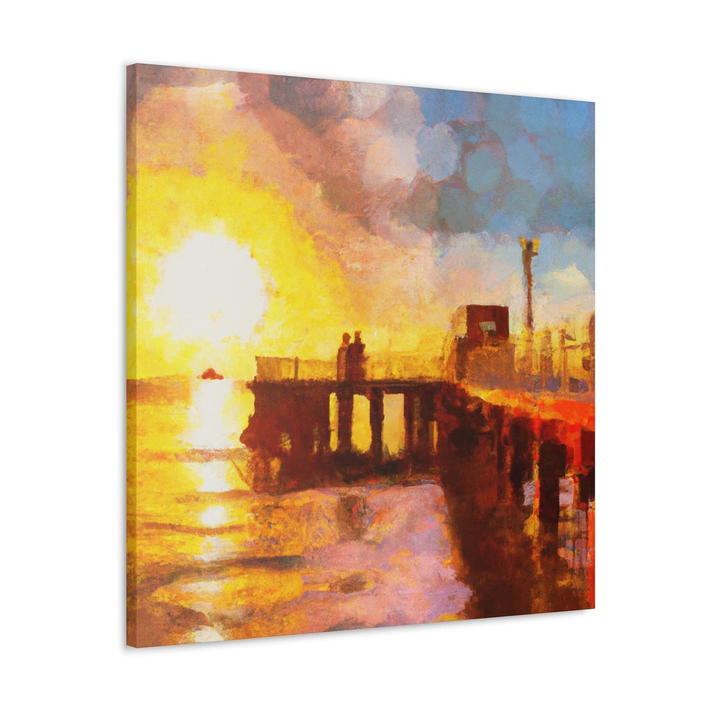 Pier Sunlit Reflection - Canvas