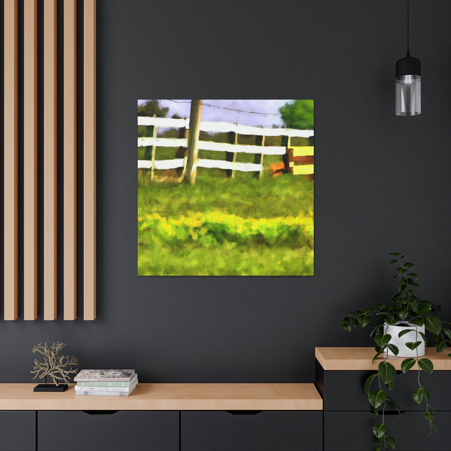 "Barnyard Fence Harmony" - Canvas