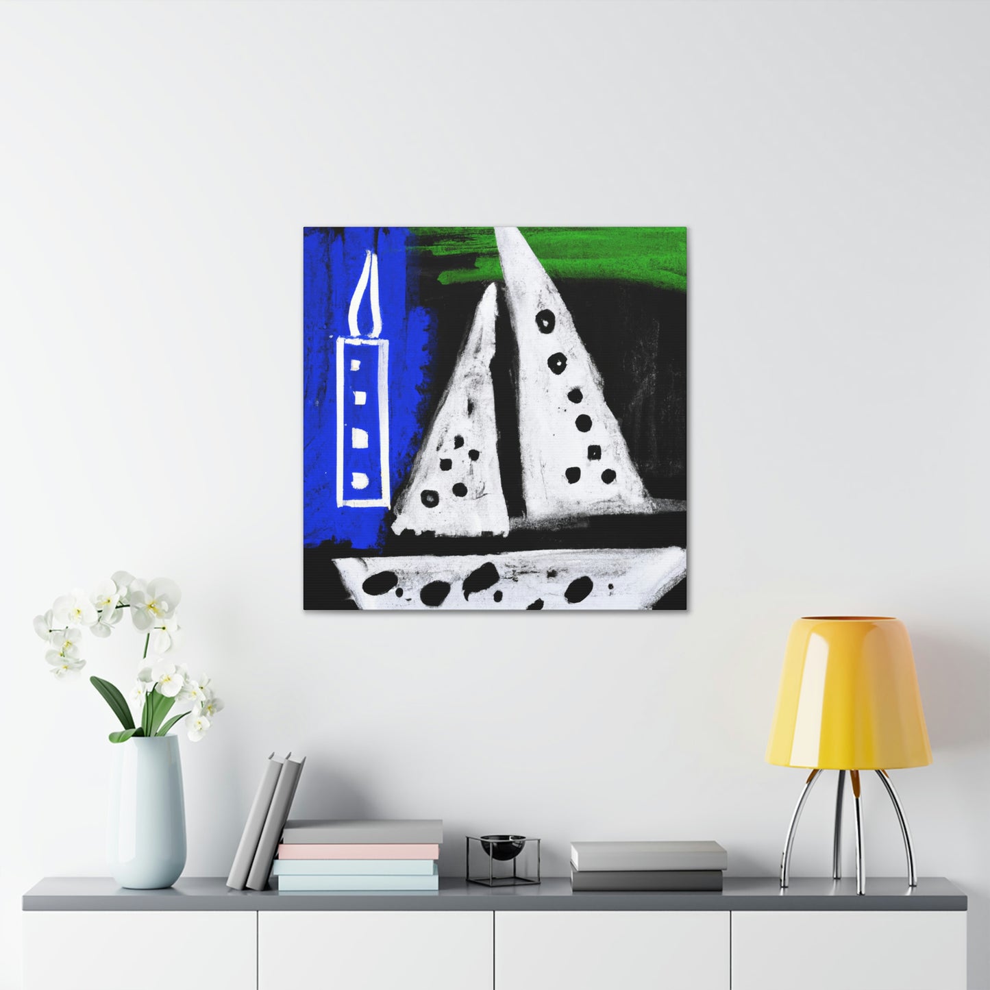 Yacht in Stillness. - Canvas