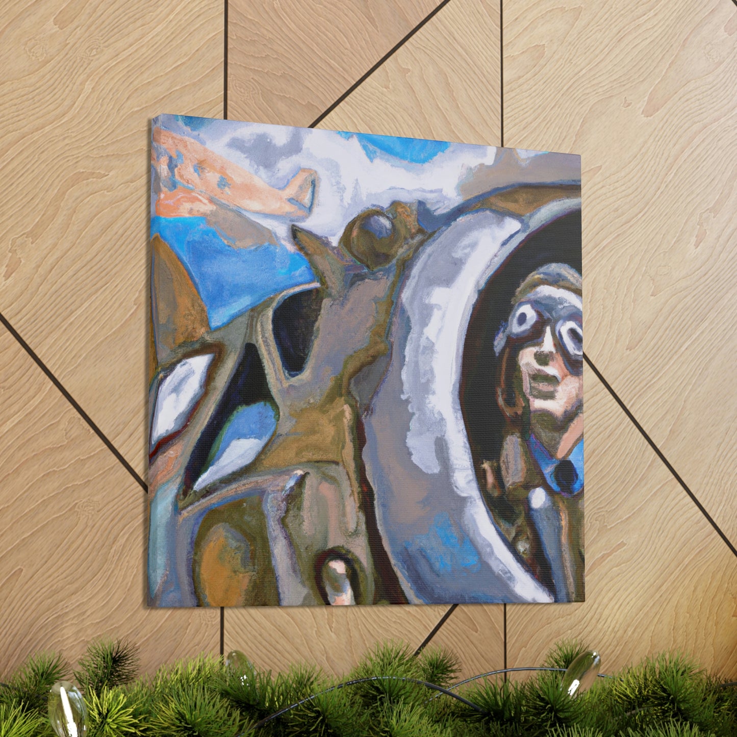 Aviator in Flight. - Canvas