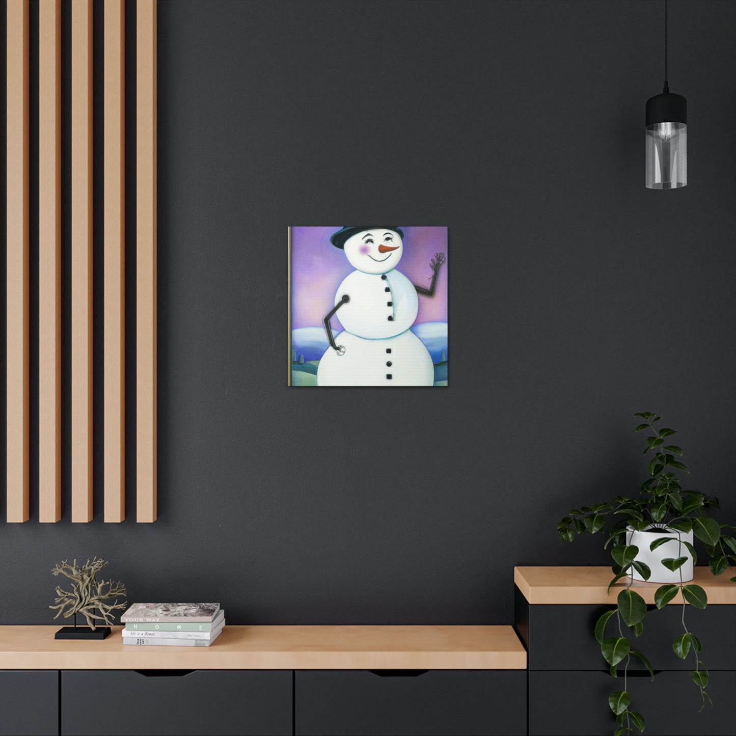 Chilling Art Deco Snowman - Canvas