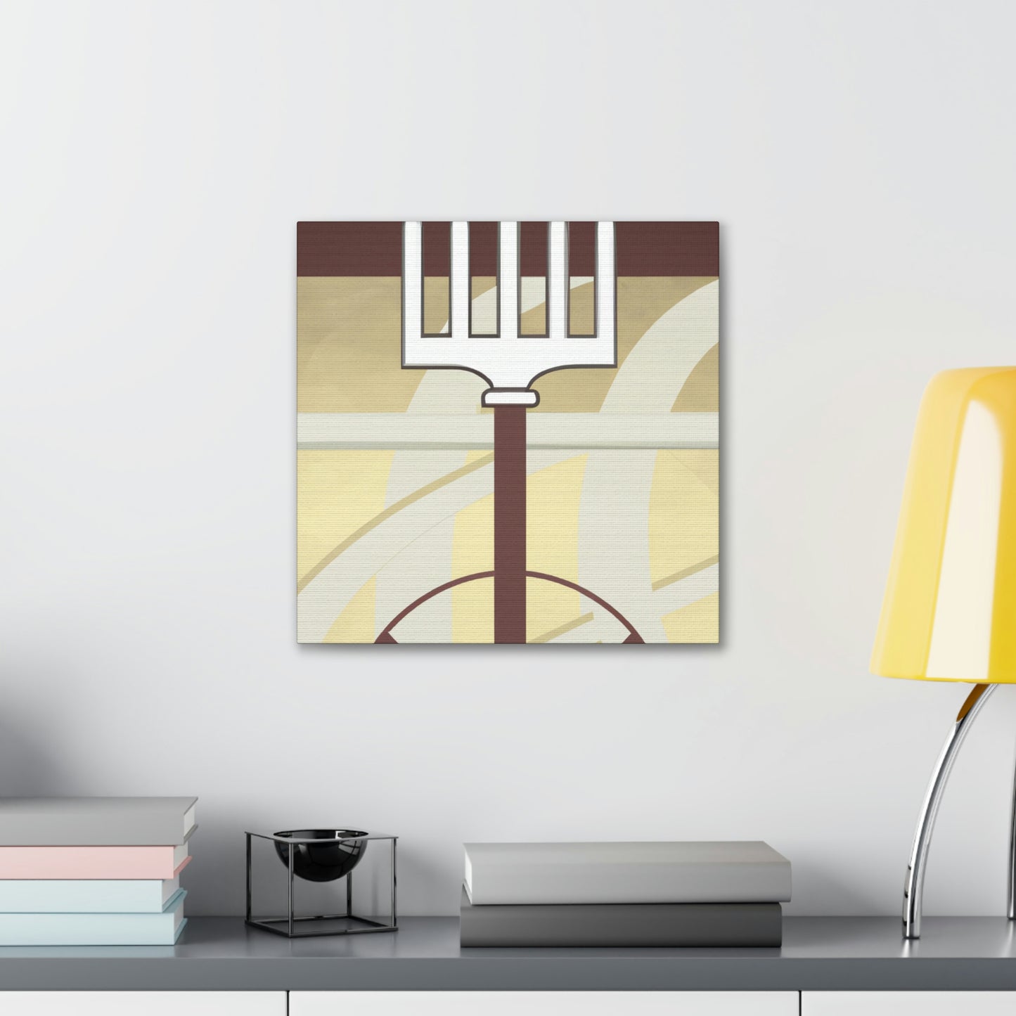 "Flamboyant Deco Pitchfork" - Canvas