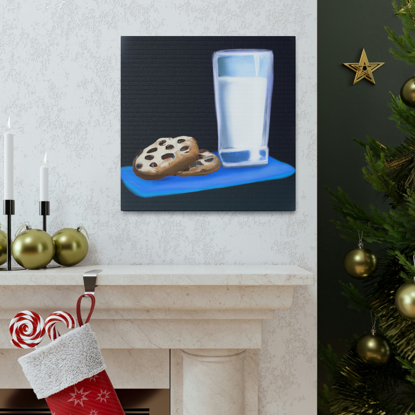 "Comforting Milk & Cookies" - Canvas