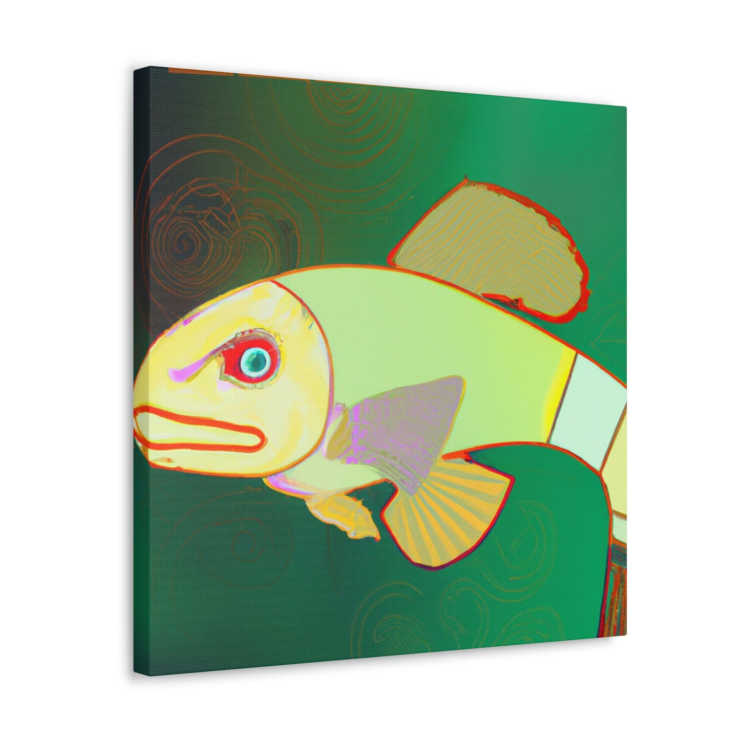 "Glittering Art Deco Killifish" - Canvas