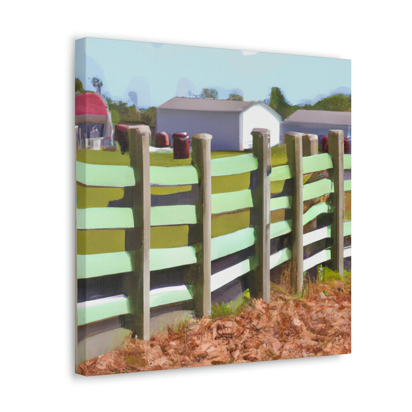 "Barnyard Fence Bouquet" - Canvas