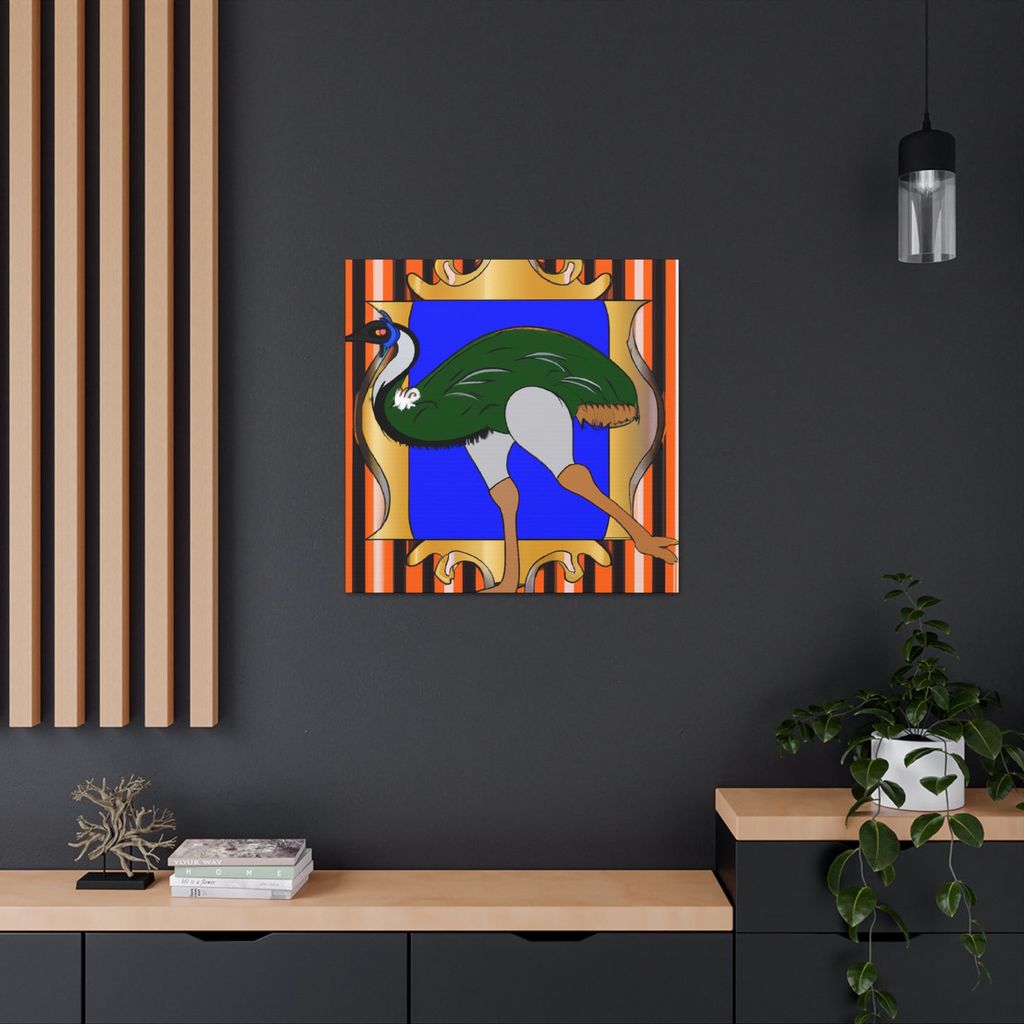 "Emu Grandeur in Deco" - Canvas