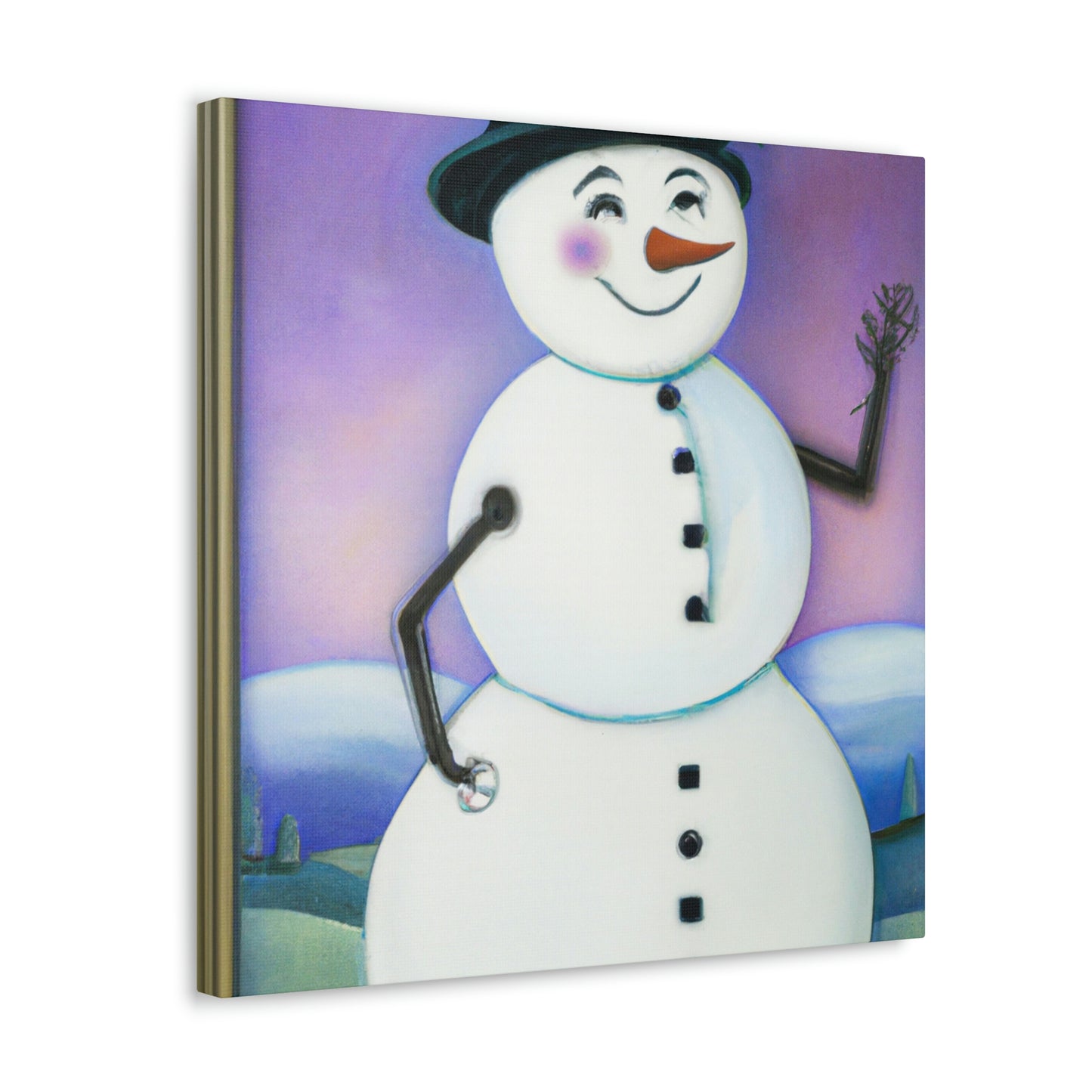 Chilling Art Deco Snowman - Canvas