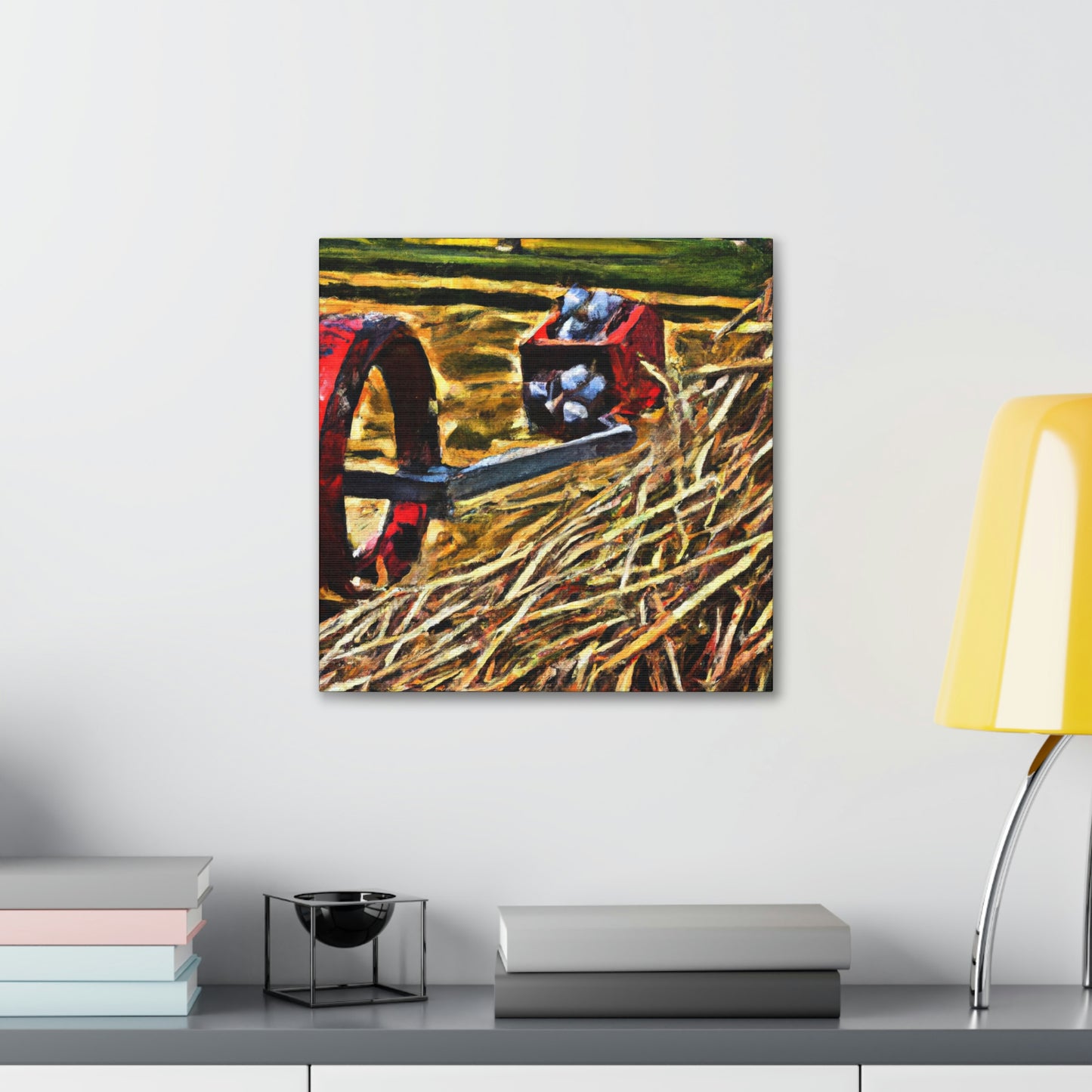 "Hay Balers Bustling Color" - Canvas